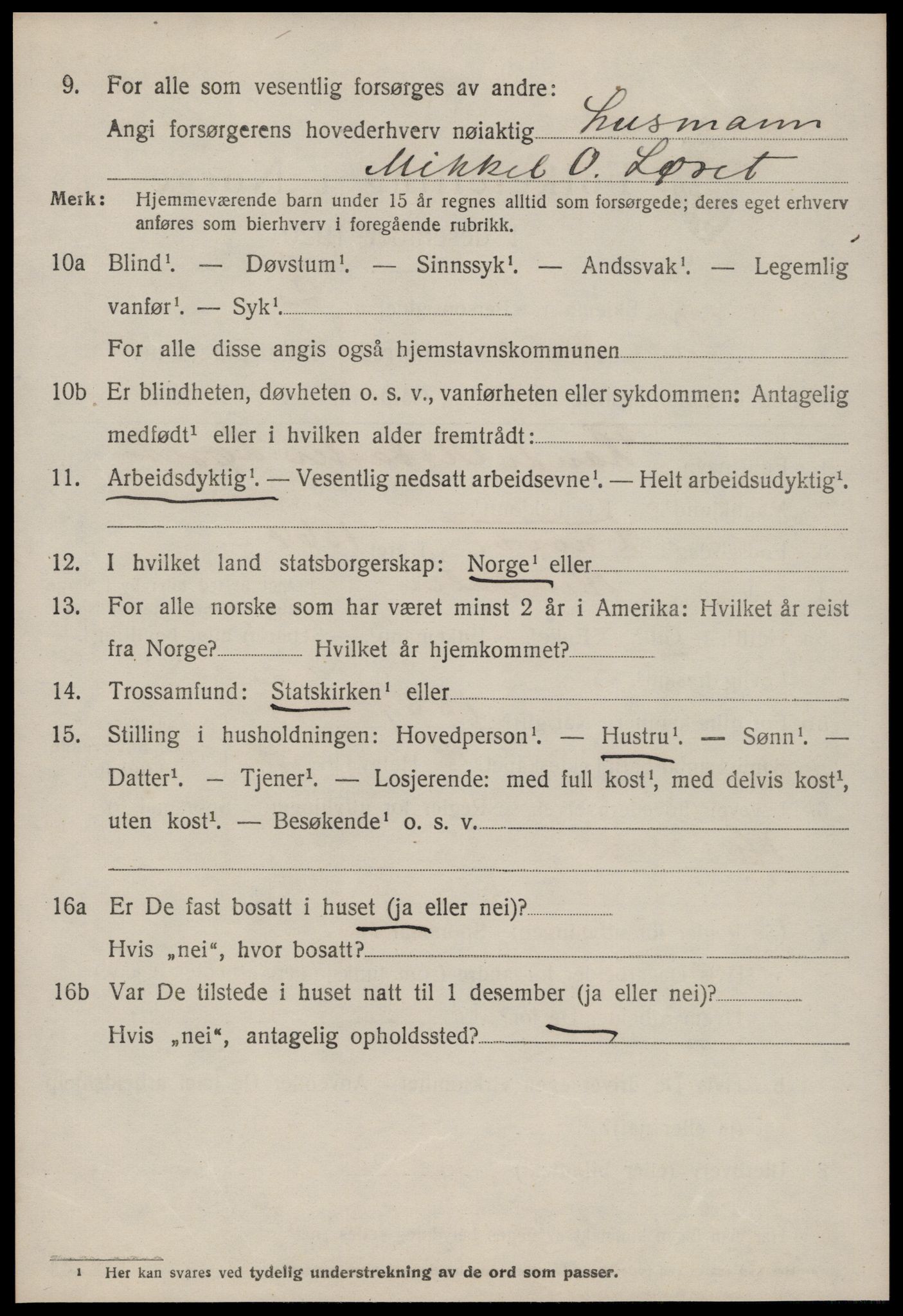 SAT, 1920 census for Rindal, 1920, p. 1595