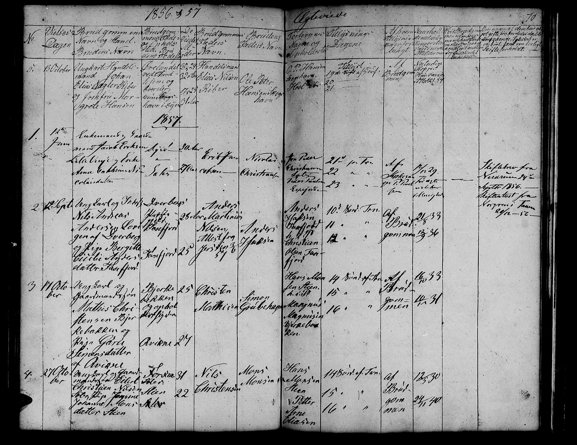 Tranøy sokneprestkontor, SATØ/S-1313/I/Ia/Iab/L0011klokker: Parish register (copy) no. 11, 1845-1859, p. 70