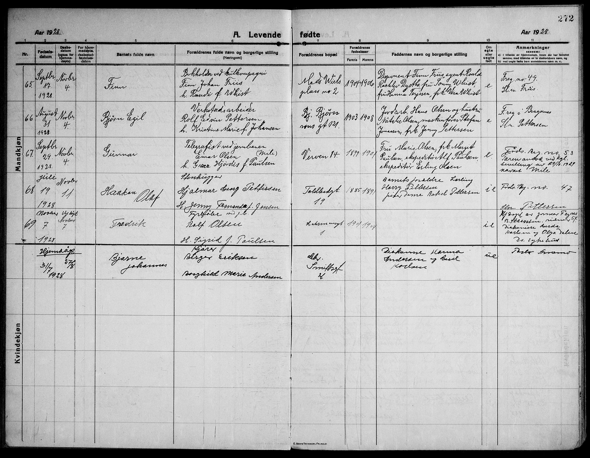 Strømsø kirkebøker, AV/SAKO-A-246/F/Fa/L0029: Parish register (official) no. I 27, 1915-1930, p. 272