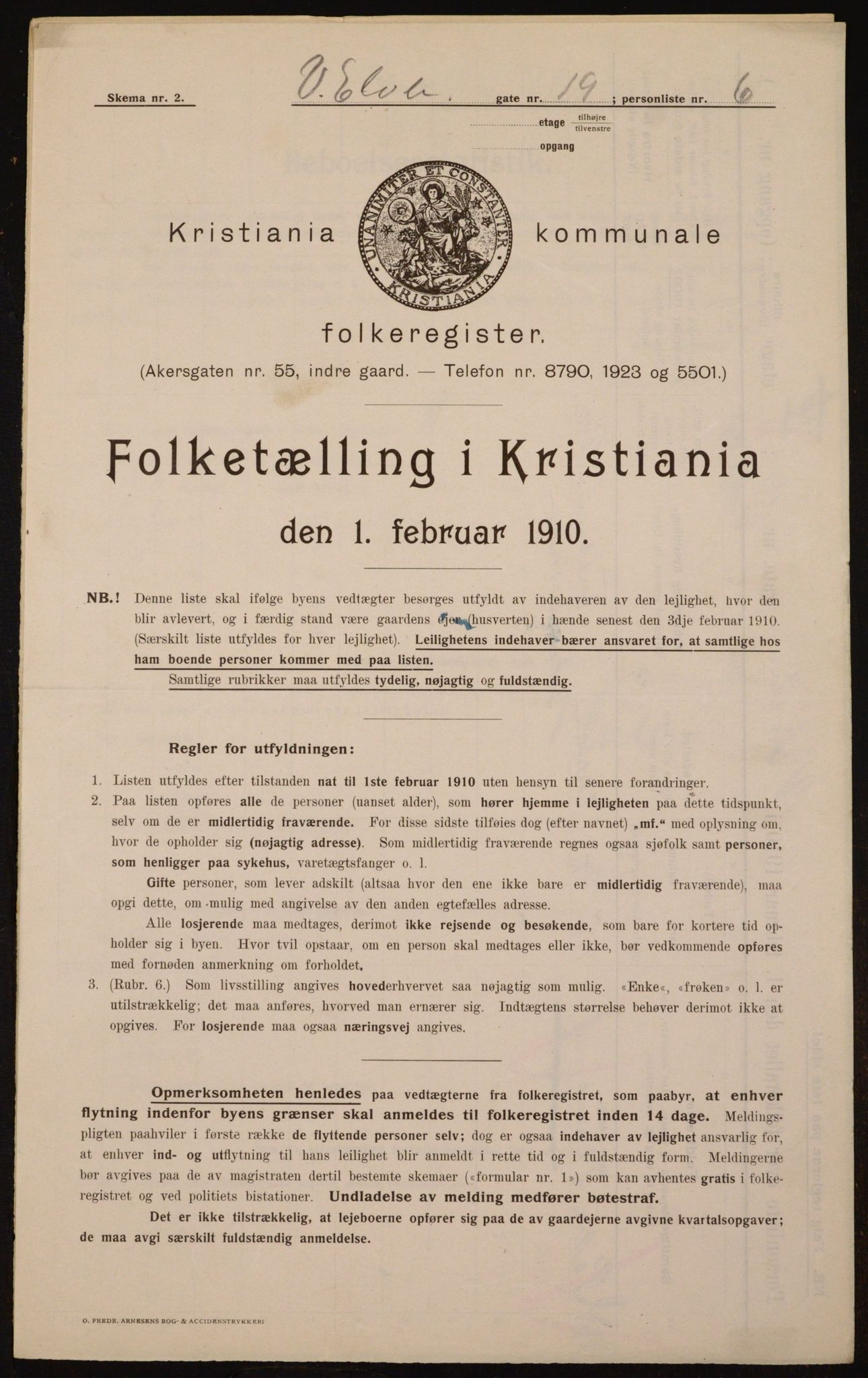 OBA, Municipal Census 1910 for Kristiania, 1910, p. 116187