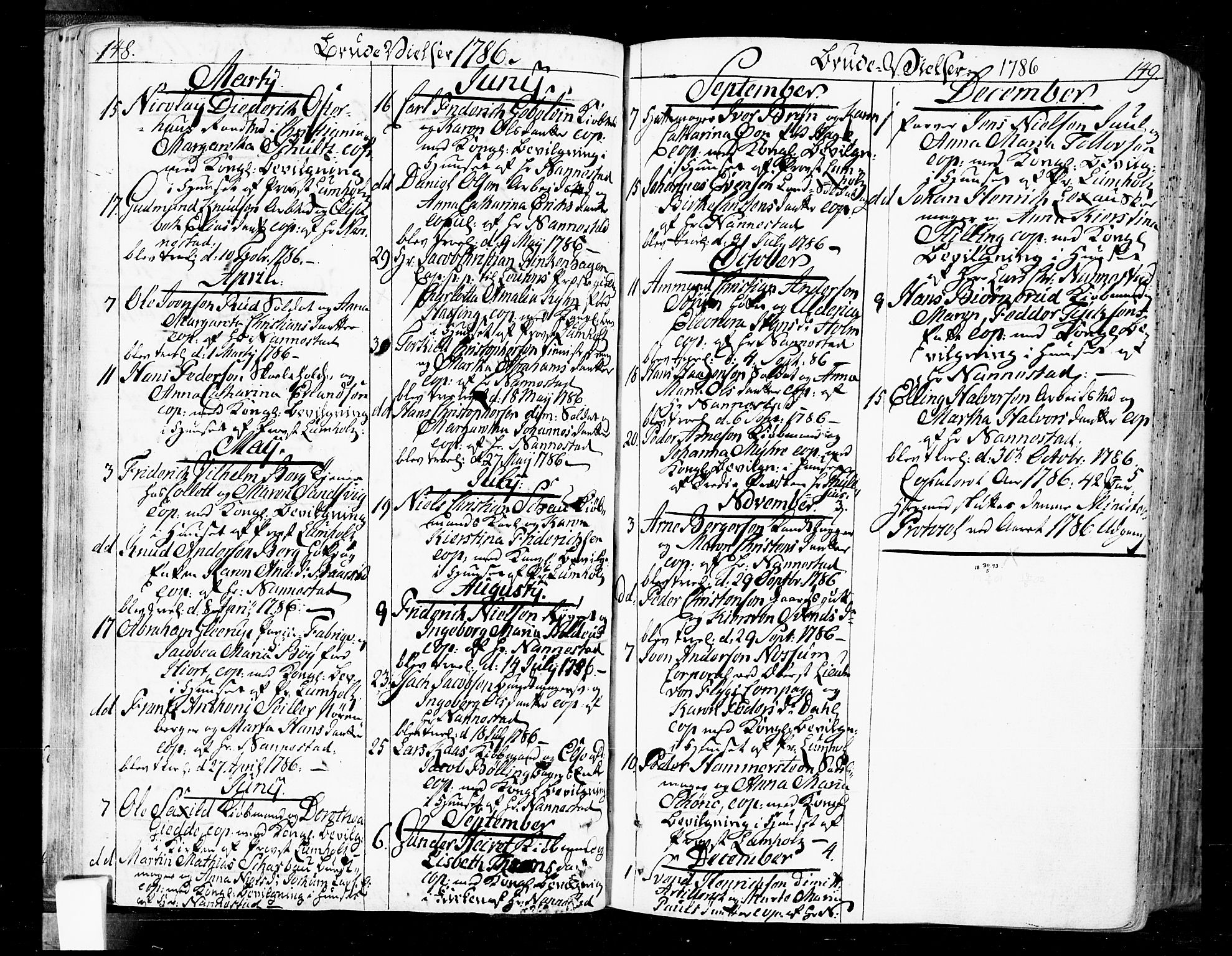 Oslo domkirke Kirkebøker, AV/SAO-A-10752/F/Fa/L0004: Parish register (official) no. 4, 1743-1786, p. 148-149