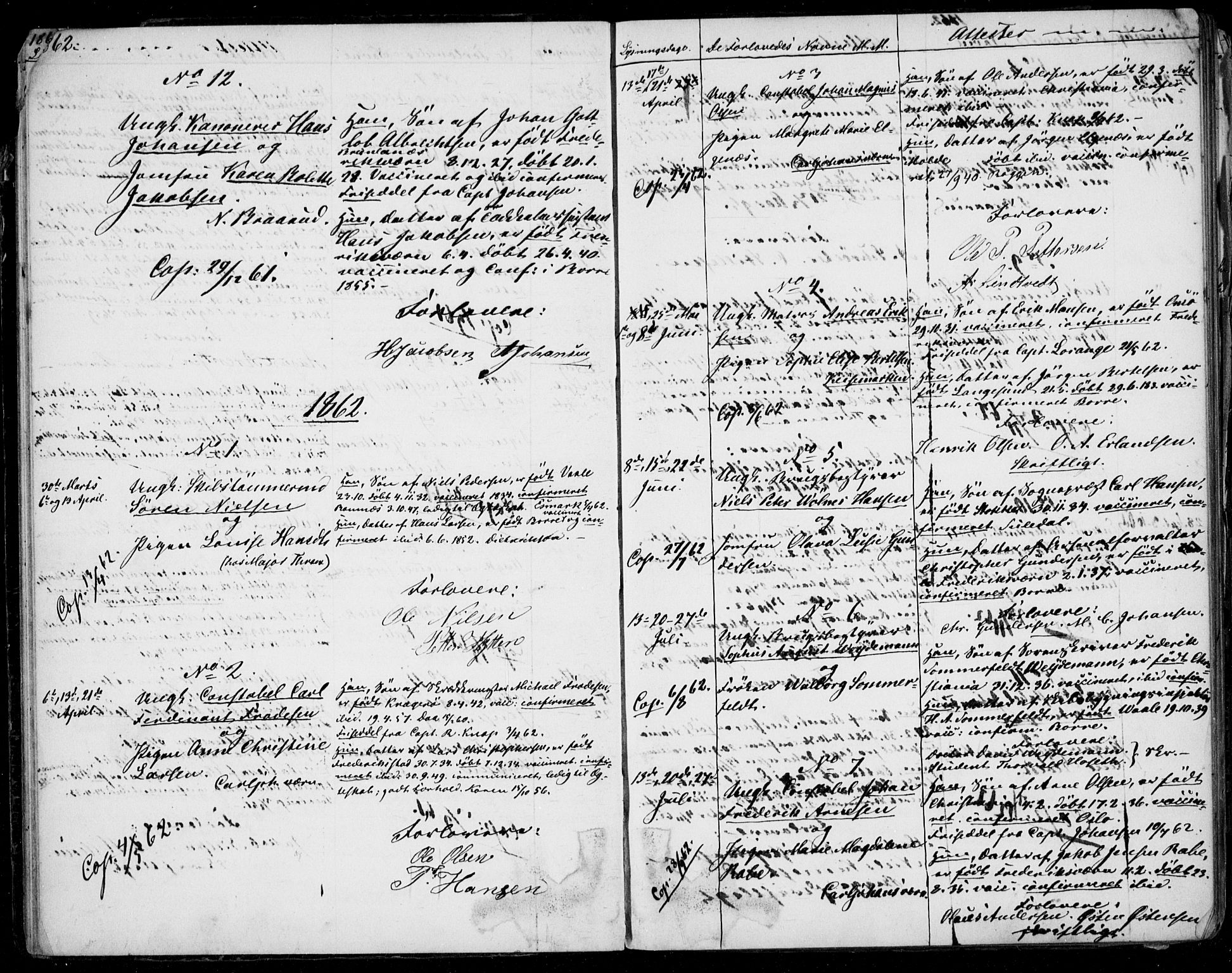 Horten kirkebøker, AV/SAKO-A-348/H/Ha/L0001: Banns register no. 1, 1855-1881