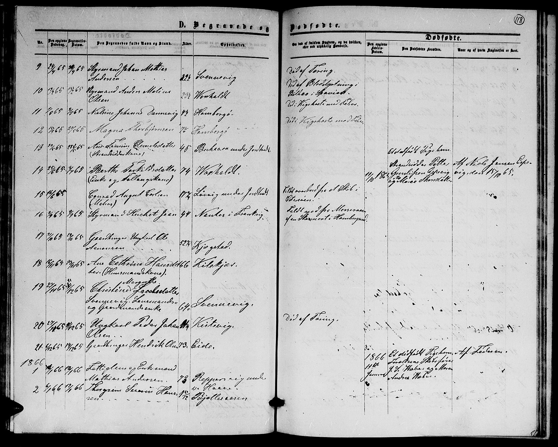 Hommedal sokneprestkontor, AV/SAK-1111-0023/F/Fb/Fba/L0003: Parish register (copy) no. B 3, 1863-1884, p. 118