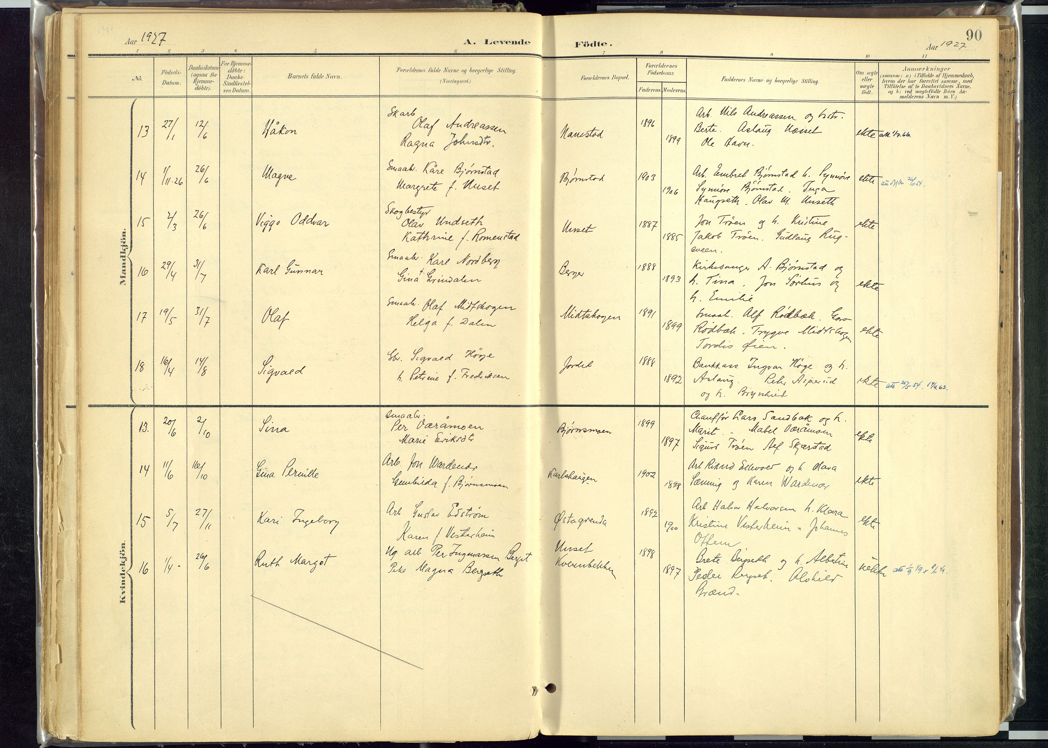 Rendalen prestekontor, AV/SAH-PREST-054/H/Ha/Haa/L0012: Parish register (official) no. 12, 1901-1928, p. 90