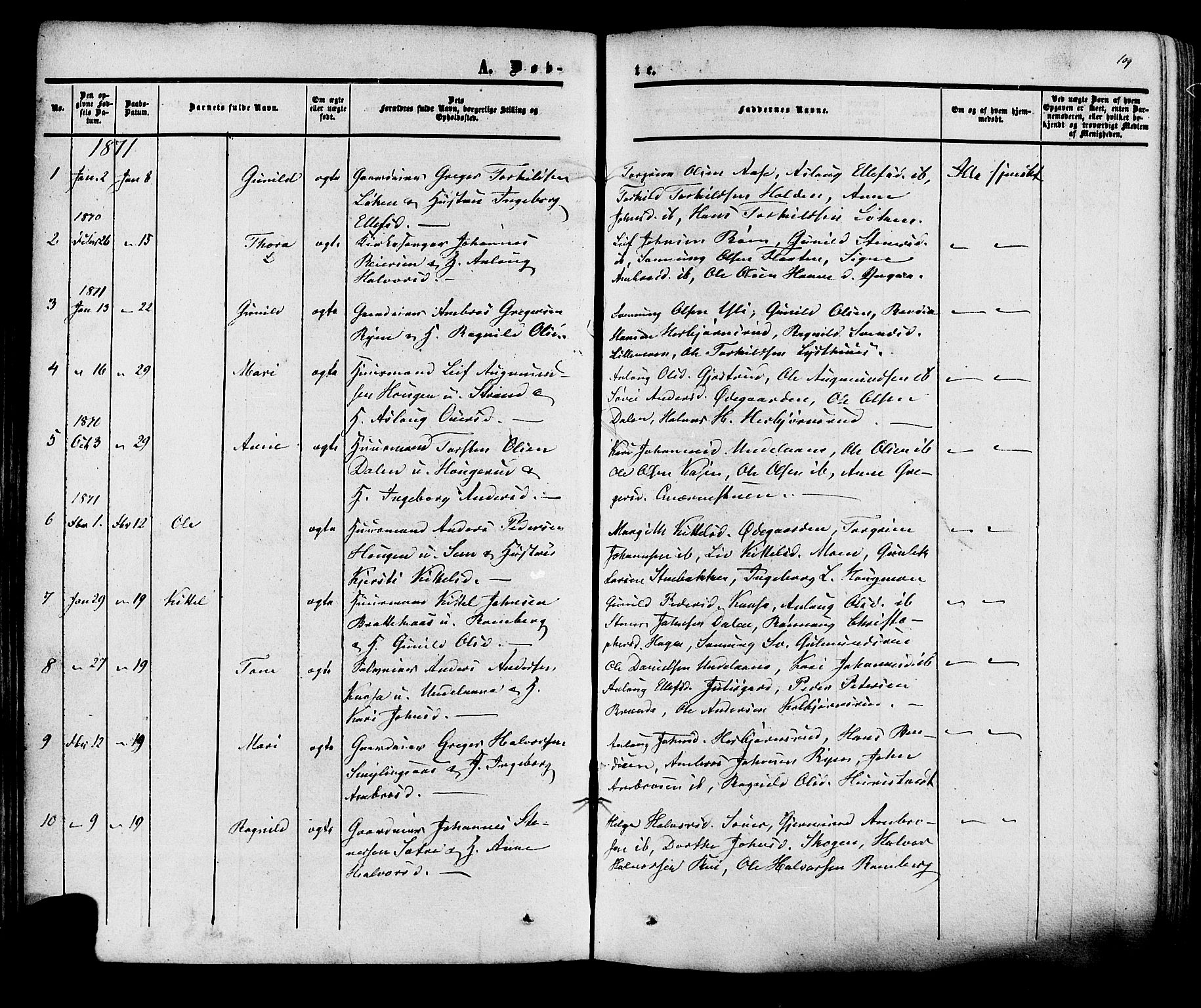Heddal kirkebøker, SAKO/A-268/F/Fa/L0007: Parish register (official) no. I 7, 1855-1877, p. 109