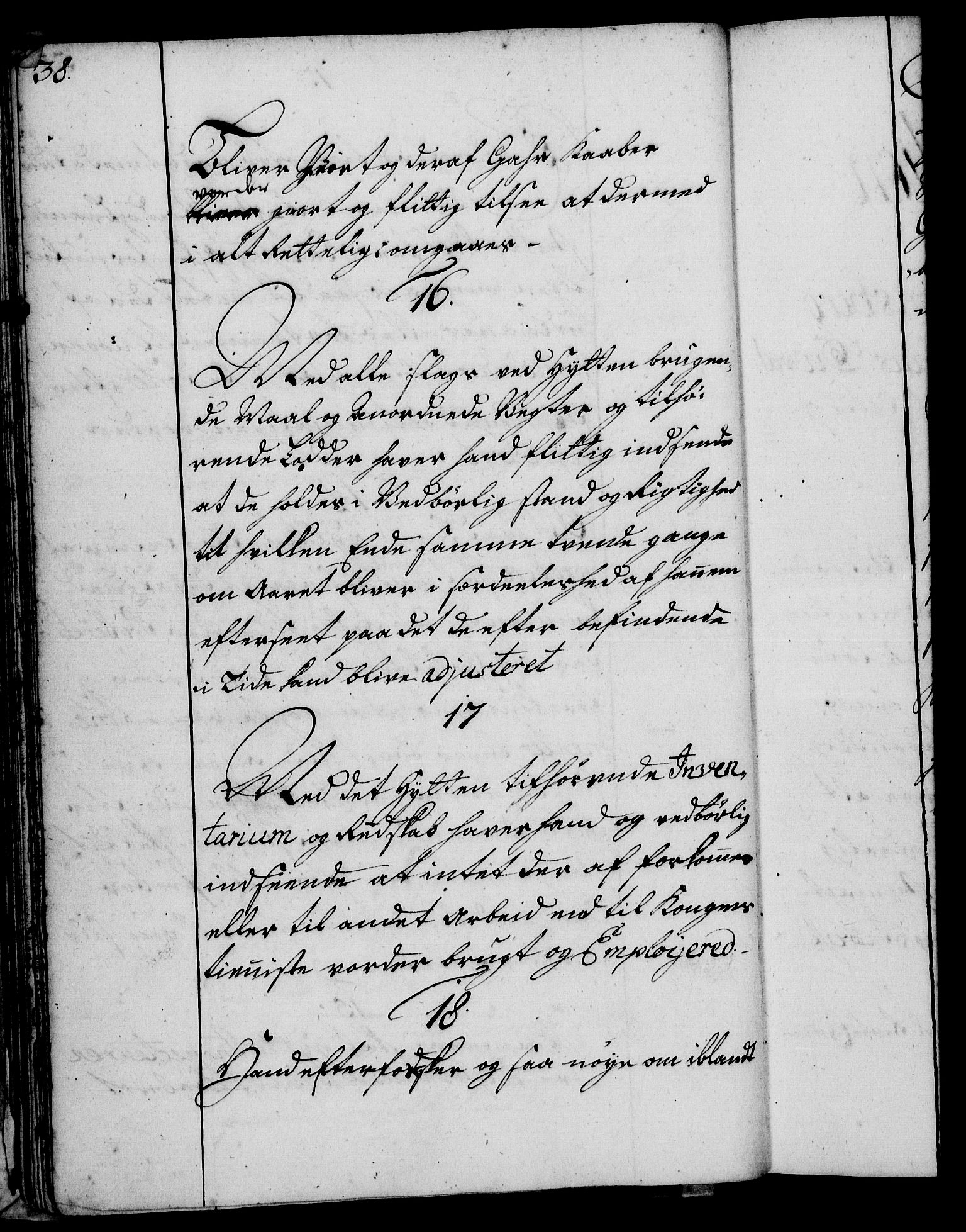 Rentekammeret, Kammerkanselliet, RA/EA-3111/G/Gg/Ggi/L0002: Norsk instruksjonsprotokoll med register (merket RK 53.35), 1729-1751, p. 38