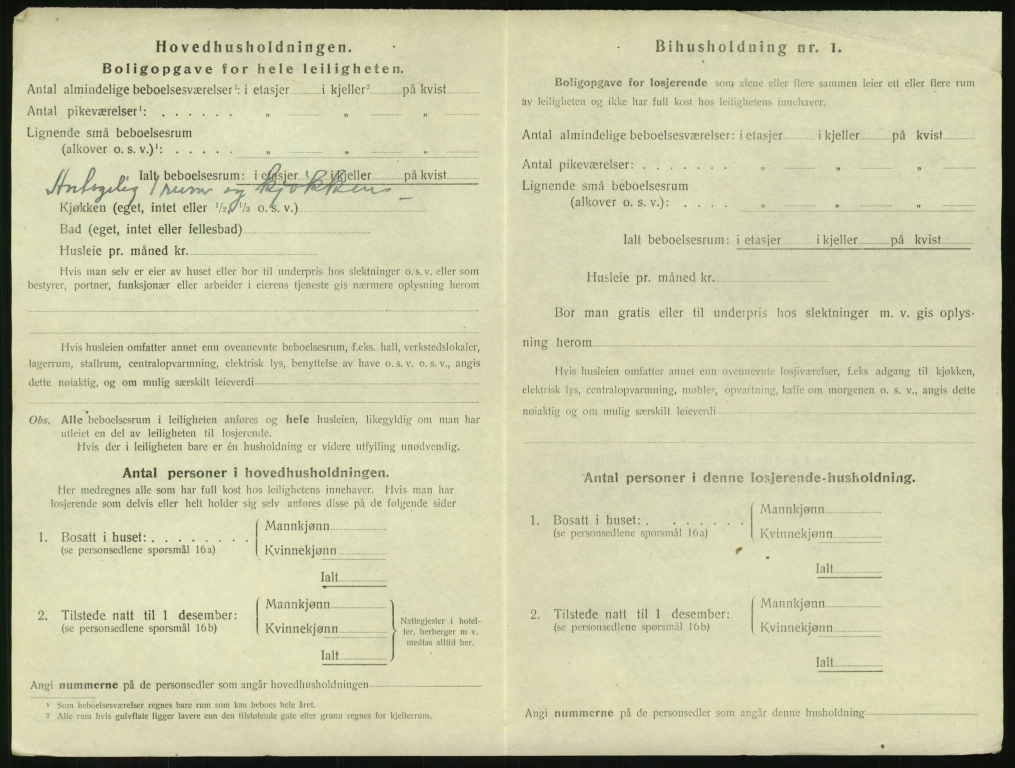 SAH, 1920 census for Lillehammer, 1920, p. 1727