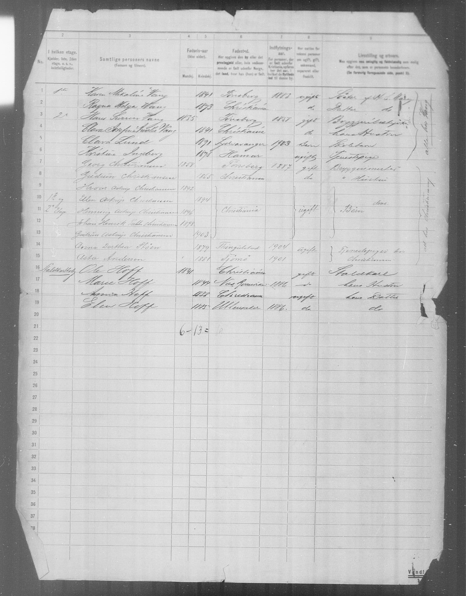 OBA, Municipal Census 1904 for Kristiania, 1904, p. 24429