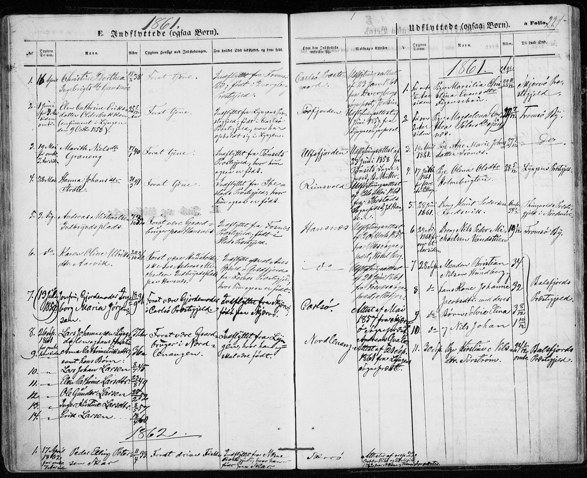 Karlsøy sokneprestembete, SATØ/S-1299/H/Ha/Haa/L0004kirke: Parish register (official) no. 4, 1861-1871, p. 227