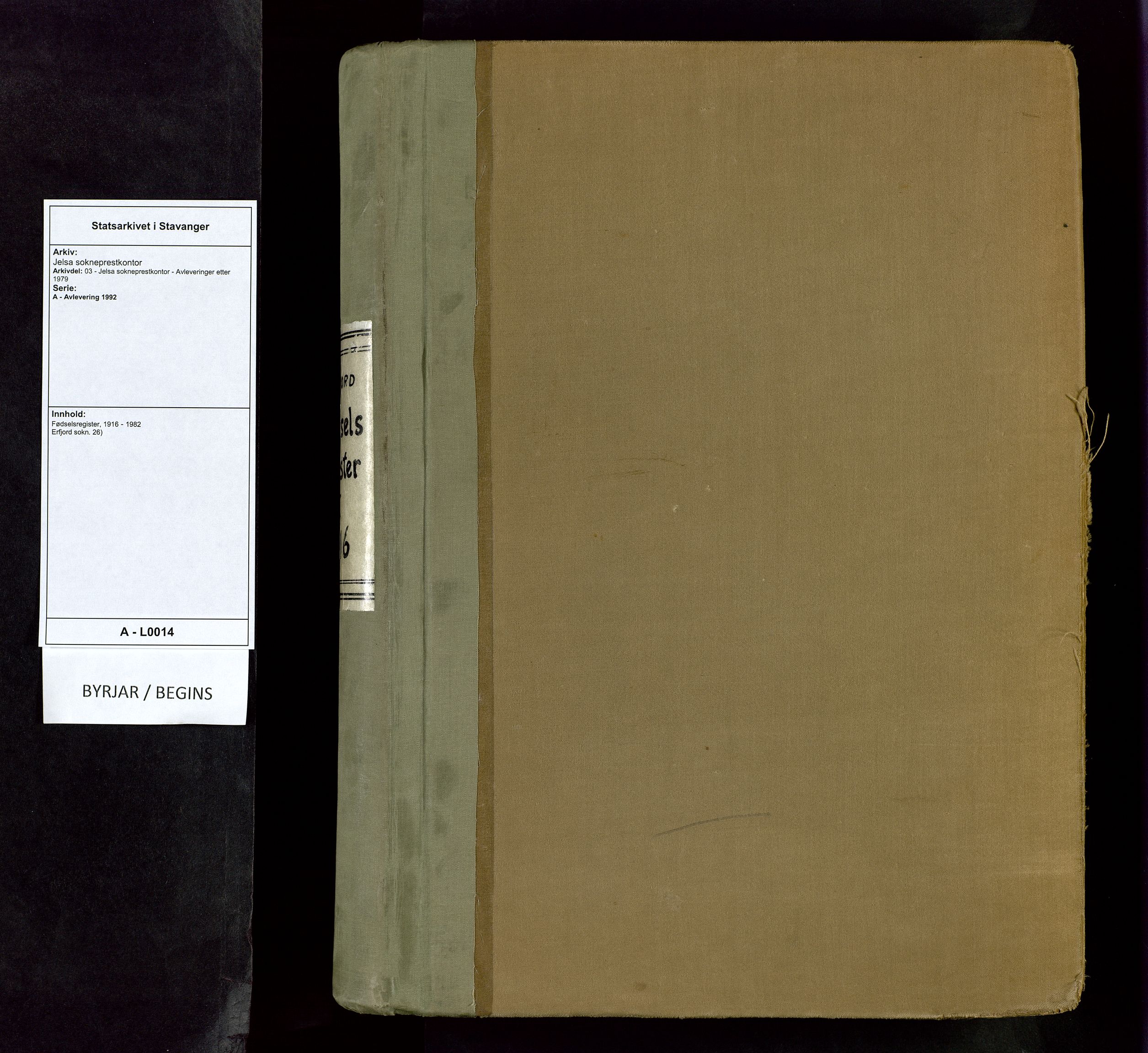 Jelsa sokneprestkontor, AV/SAST-A-101842/02/I: Birth register no. 14, 1916-1982
