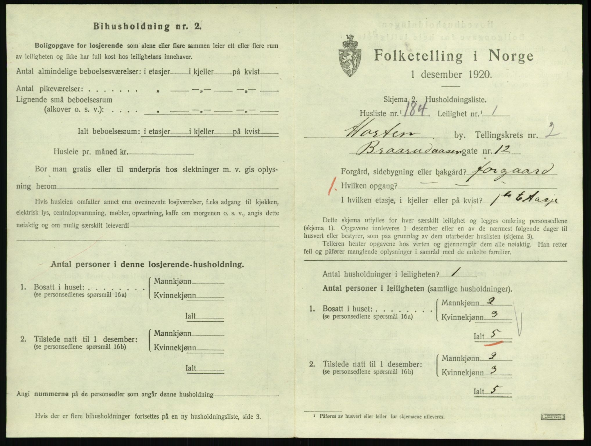 SAKO, 1920 census for Horten, 1920, p. 4027