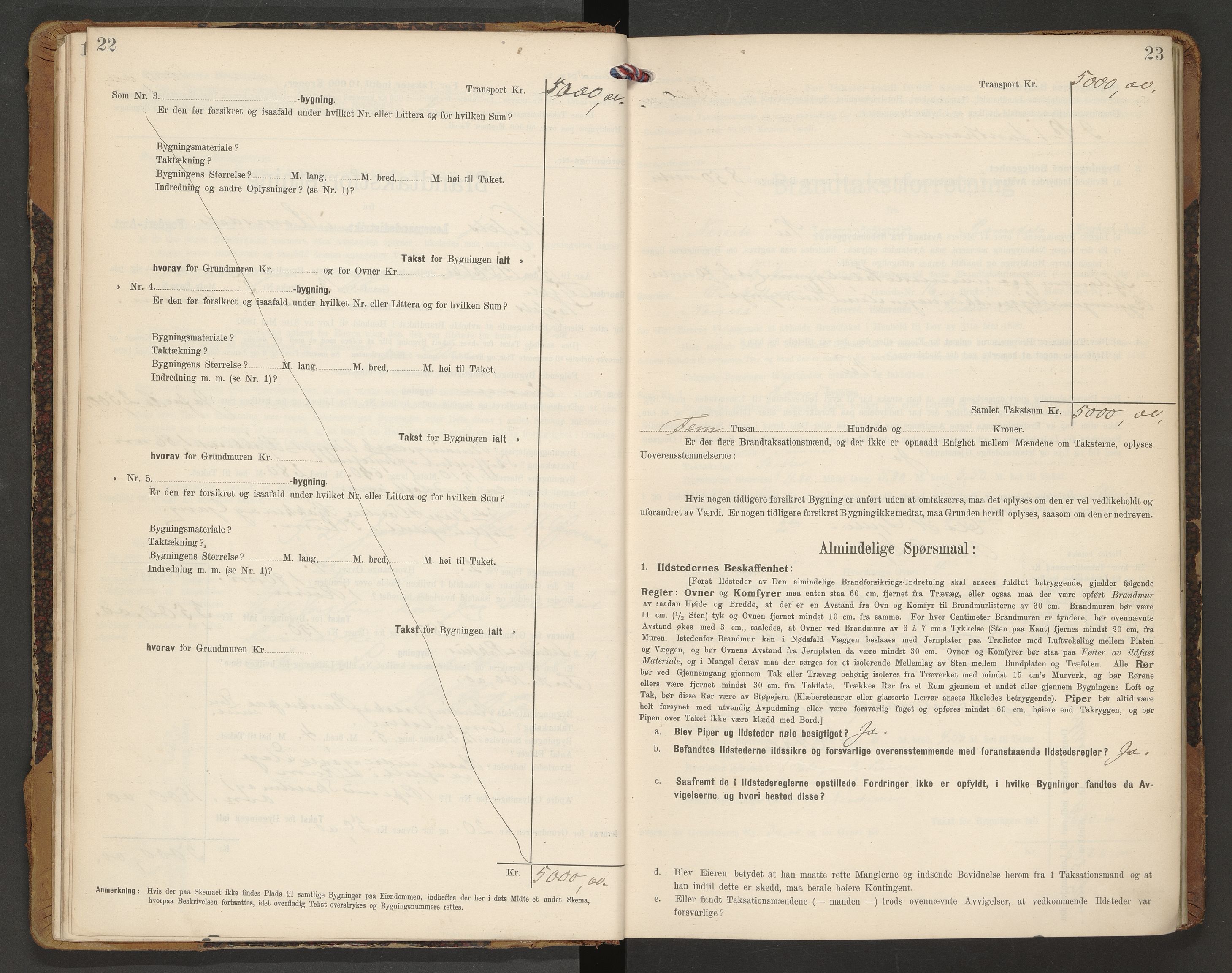 Norges Brannkasse Nesset, AV/SAT-A-5501/F/Fb/L0002: Branntakstprotokoll, 1910-1919, p. 22-23