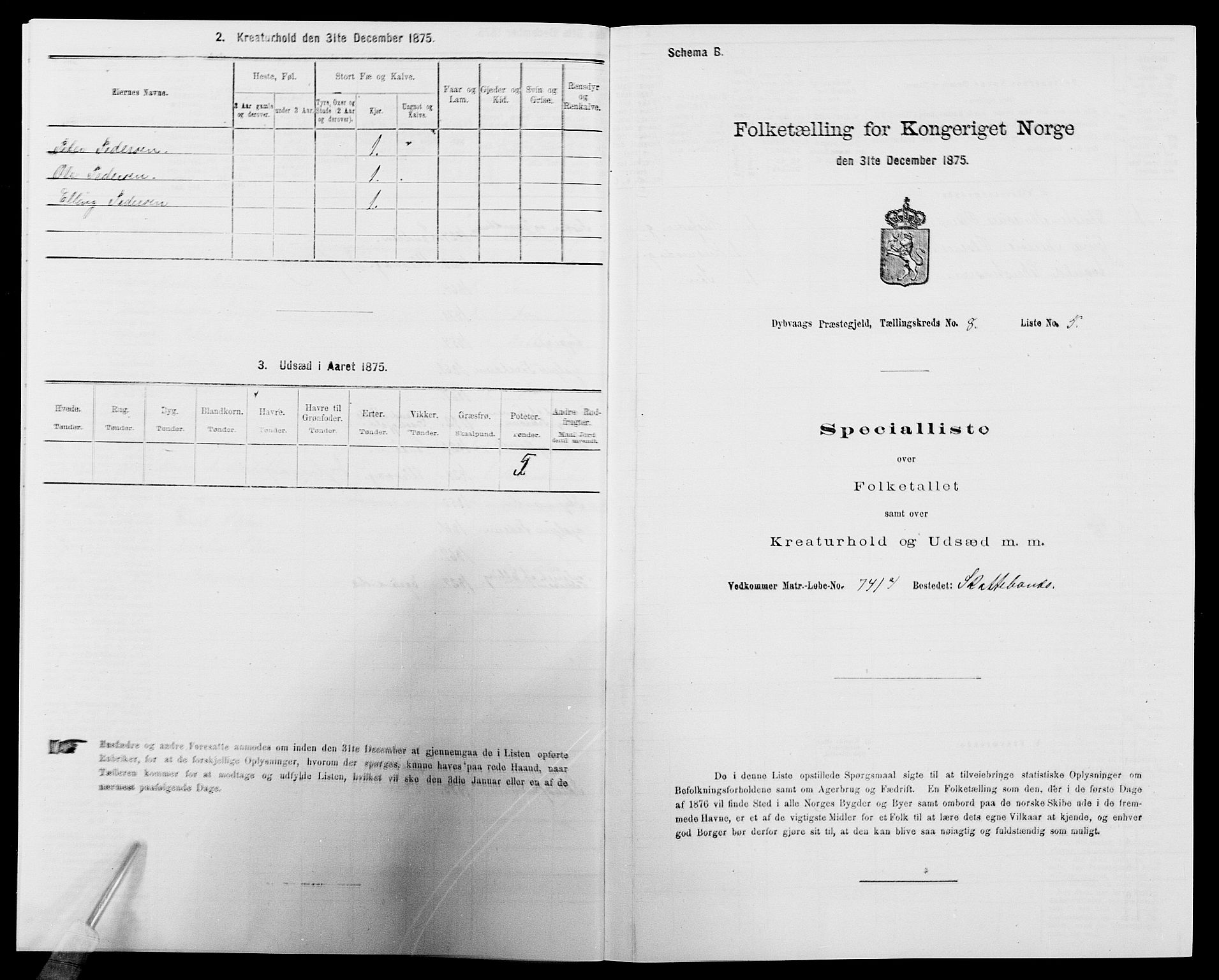 SAK, 1875 census for 0915P Dypvåg, 1875, p. 930