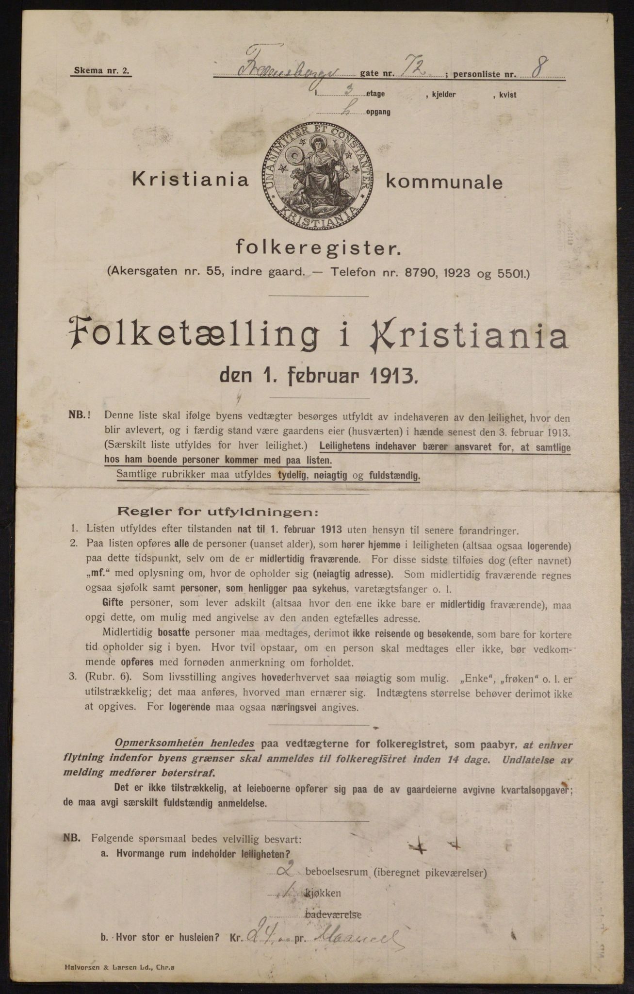 OBA, Municipal Census 1913 for Kristiania, 1913, p. 26691