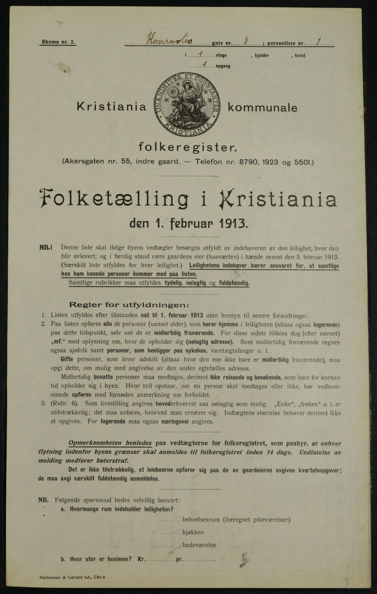 OBA, Municipal Census 1913 for Kristiania, 1913, p. 13642