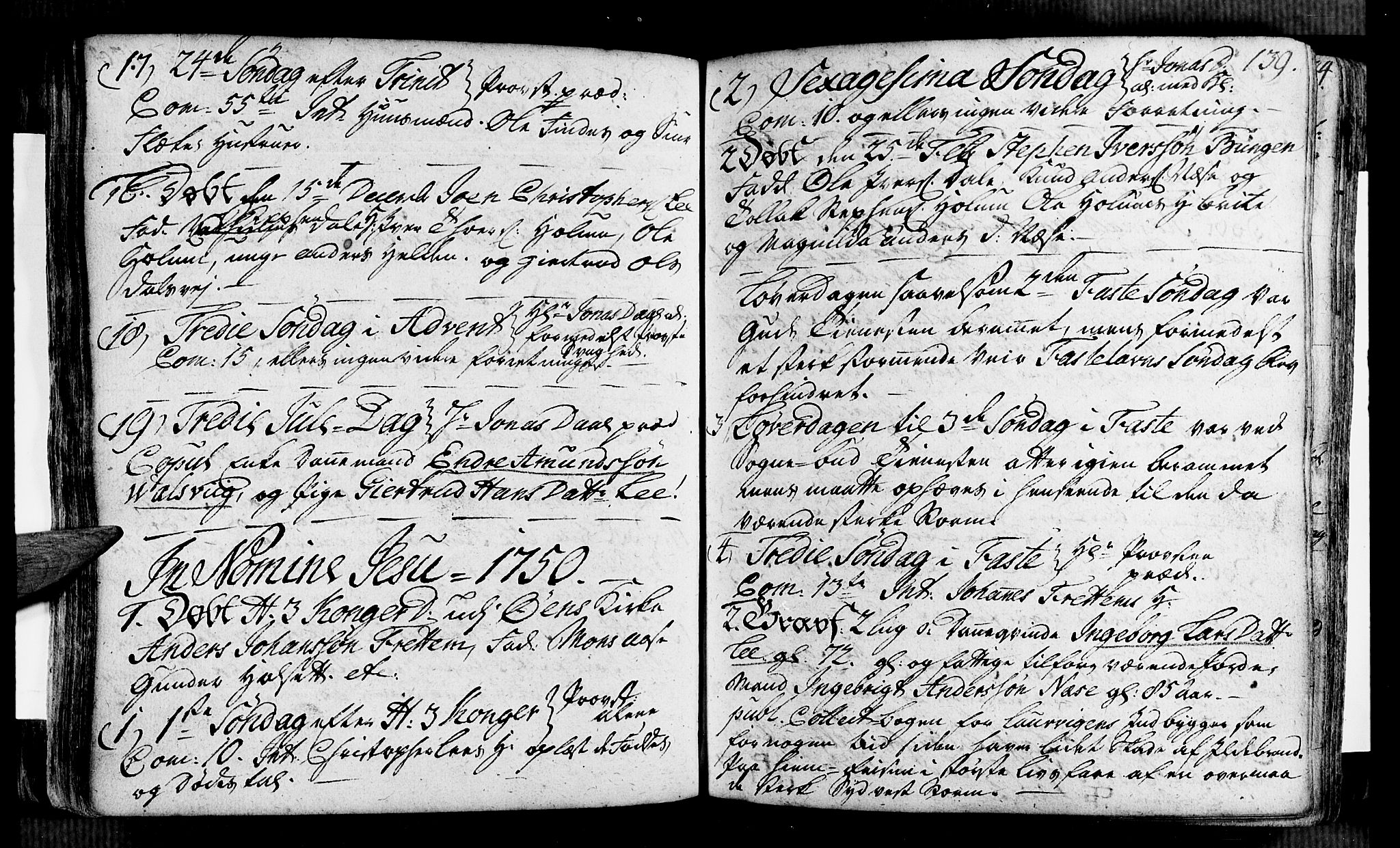 Vik sokneprestembete, SAB/A-81501: Parish register (official) no. A 2 /2, 1740-1756, p. 139