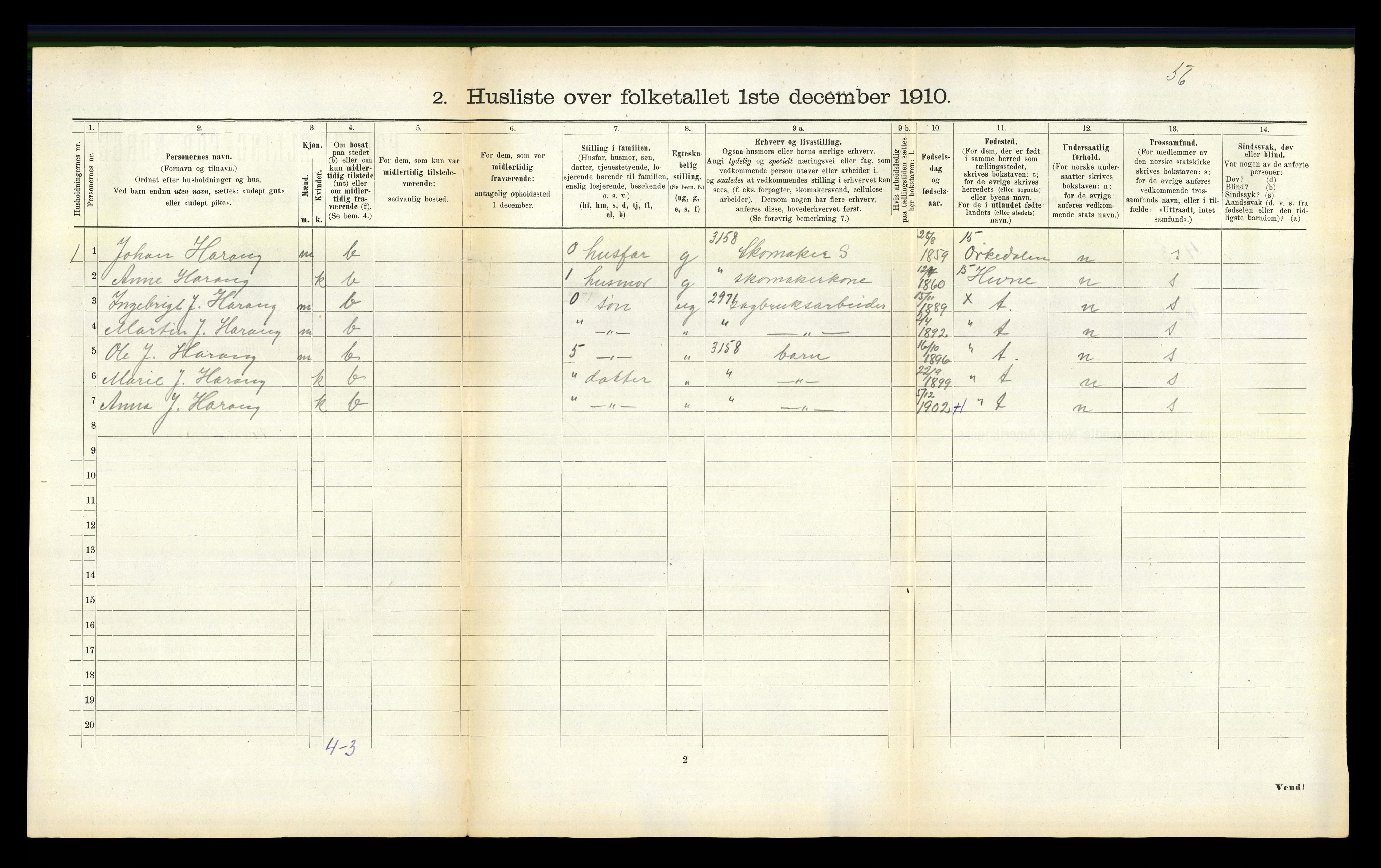 RA, 1910 census for Geitastrand, 1910, p. 41