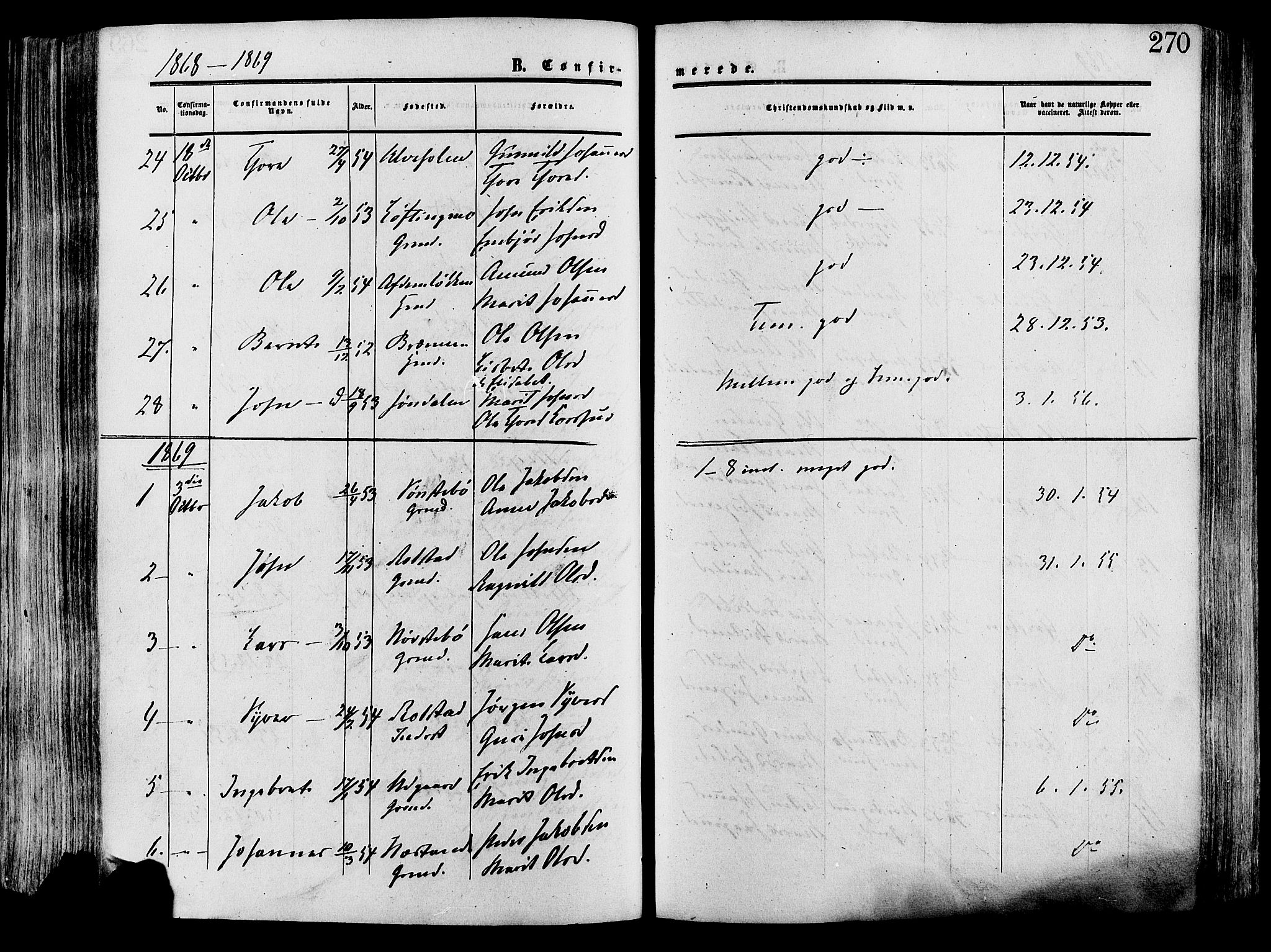 Lesja prestekontor, SAH/PREST-068/H/Ha/Haa/L0008: Parish register (official) no. 8, 1854-1880, p. 270