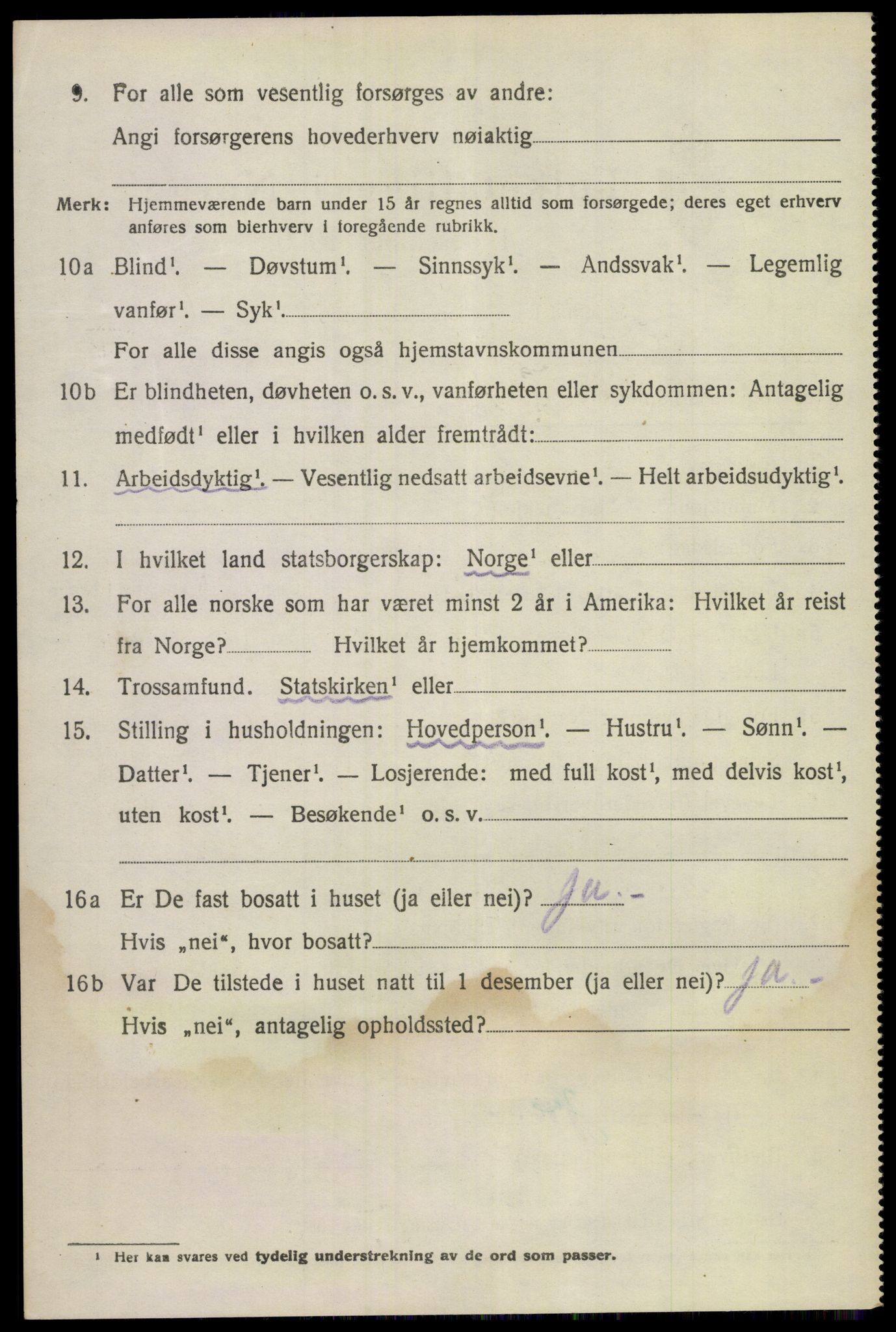 SAKO, 1920 census for Lunde, 1920, p. 3418