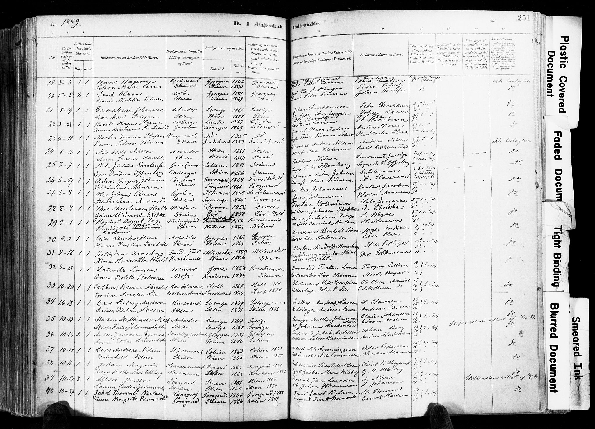 Skien kirkebøker, SAKO/A-302/F/Fa/L0009: Parish register (official) no. 9, 1878-1890, p. 251