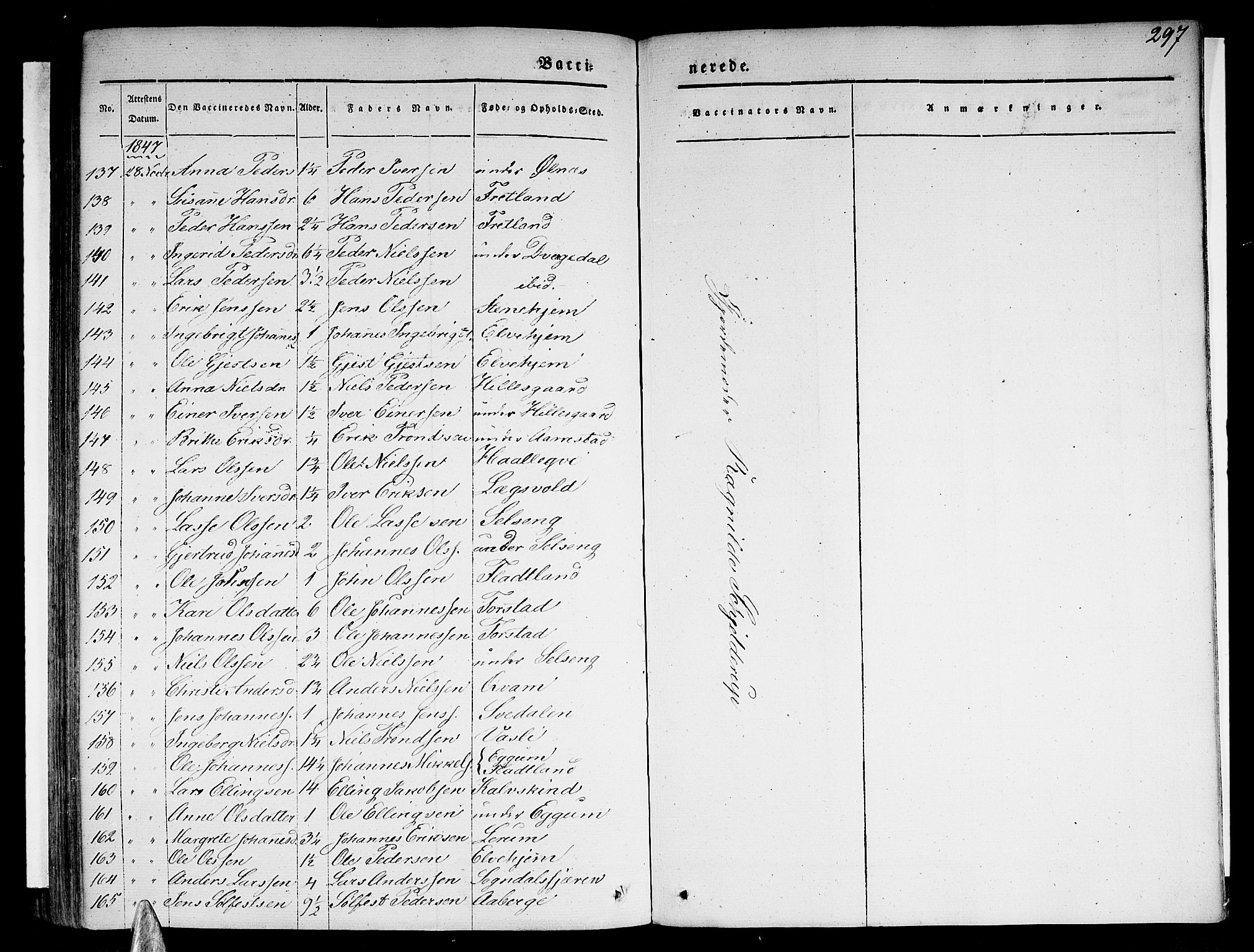 Sogndal sokneprestembete, SAB/A-81301/H/Haa/Haaa/L0011: Parish register (official) no. A 11, 1839-1847, p. 297