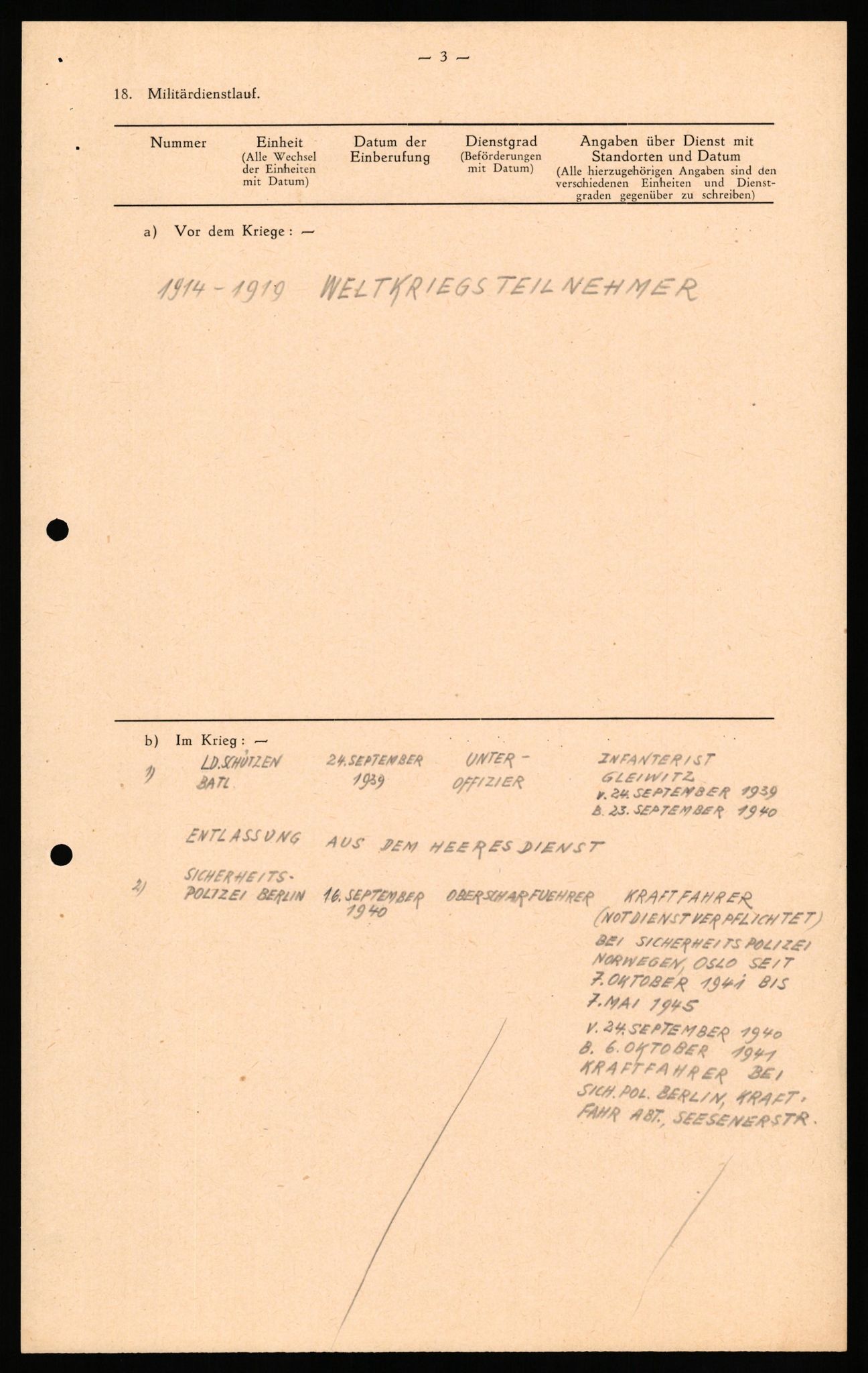 Forsvaret, Forsvarets overkommando II, AV/RA-RAFA-3915/D/Db/L0037: CI Questionaires. Tyske okkupasjonsstyrker i Norge. Tyskere., 1945-1946, p. 35