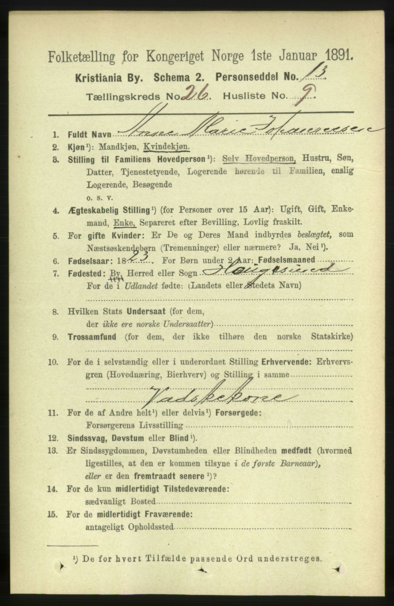 RA, 1891 census for 0301 Kristiania, 1891, p. 13237