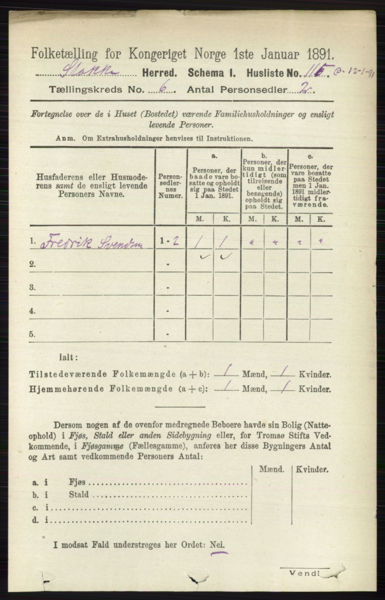 RA, 1891 census for 0720 Stokke, 1891, p. 3788