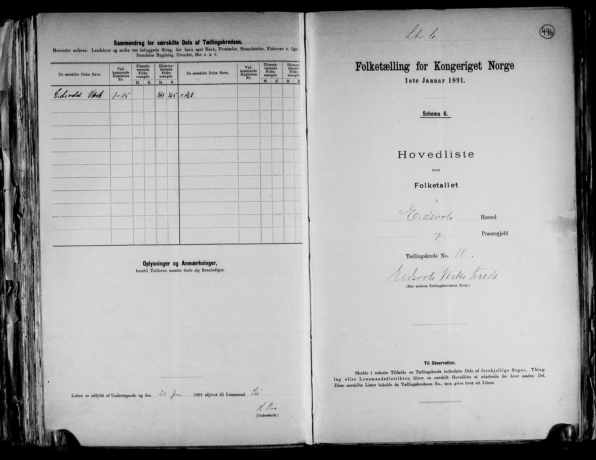 RA, 1891 census for 0237 Eidsvoll, 1891, p. 33