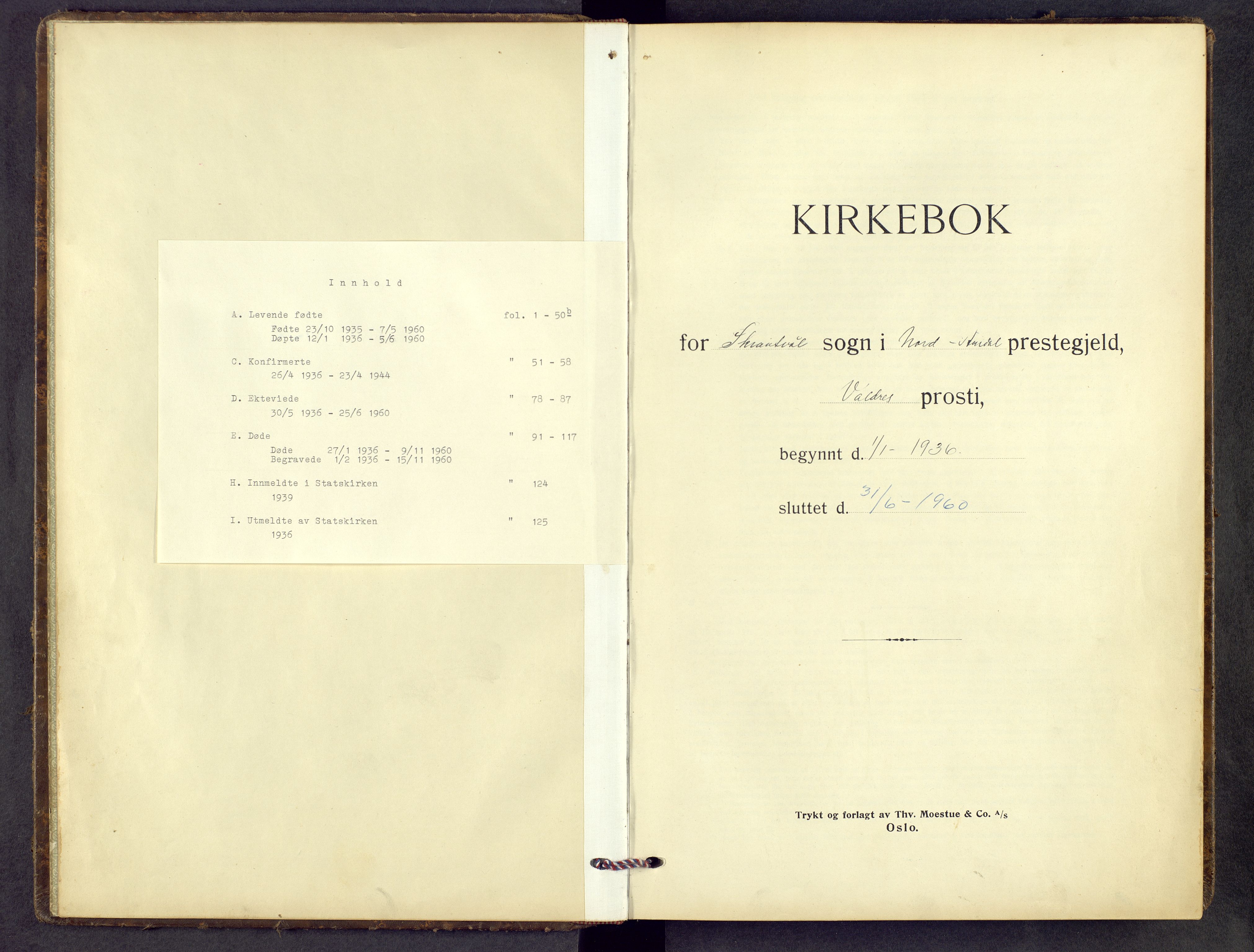 Nord-Aurdal prestekontor, AV/SAH-PREST-132/H/Ha/Hab/L0018: Parish register (copy) no. 18, 1936-1960