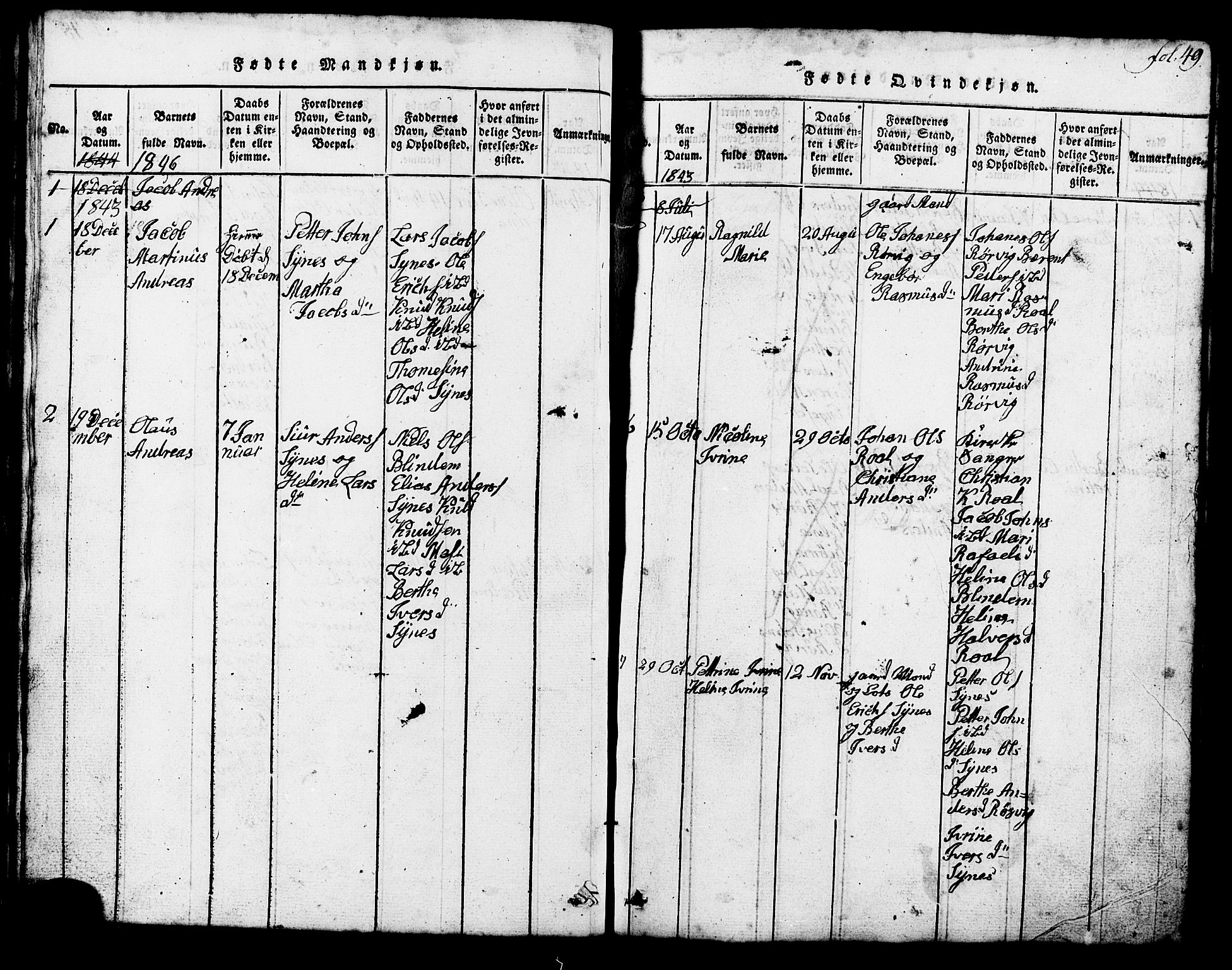 Ministerialprotokoller, klokkerbøker og fødselsregistre - Møre og Romsdal, SAT/A-1454/537/L0520: Parish register (copy) no. 537C01, 1819-1868, p. 49