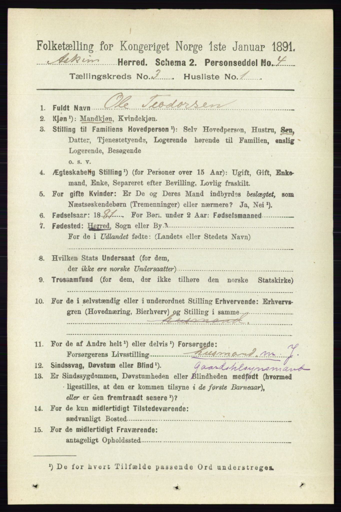 RA, 1891 census for 0124 Askim, 1891, p. 370