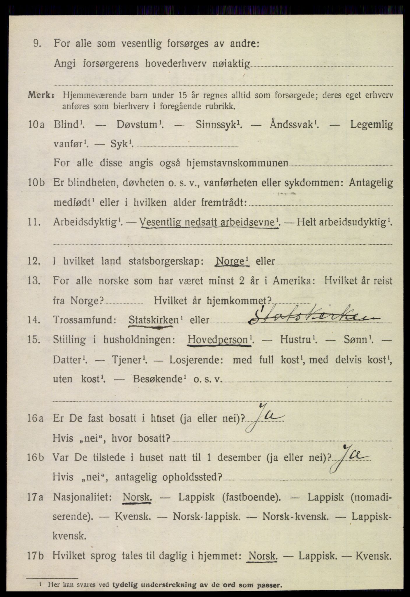 SAT, 1920 census for Foldereid, 1920, p. 1651