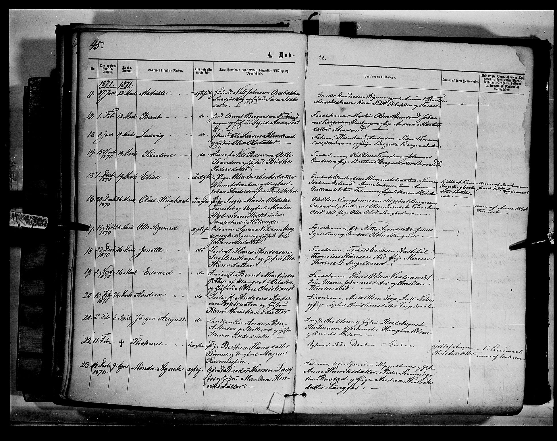 Eidskog prestekontor, AV/SAH-PREST-026/H/Ha/Haa/L0002: Parish register (official) no. 2, 1867-1878, p. 45