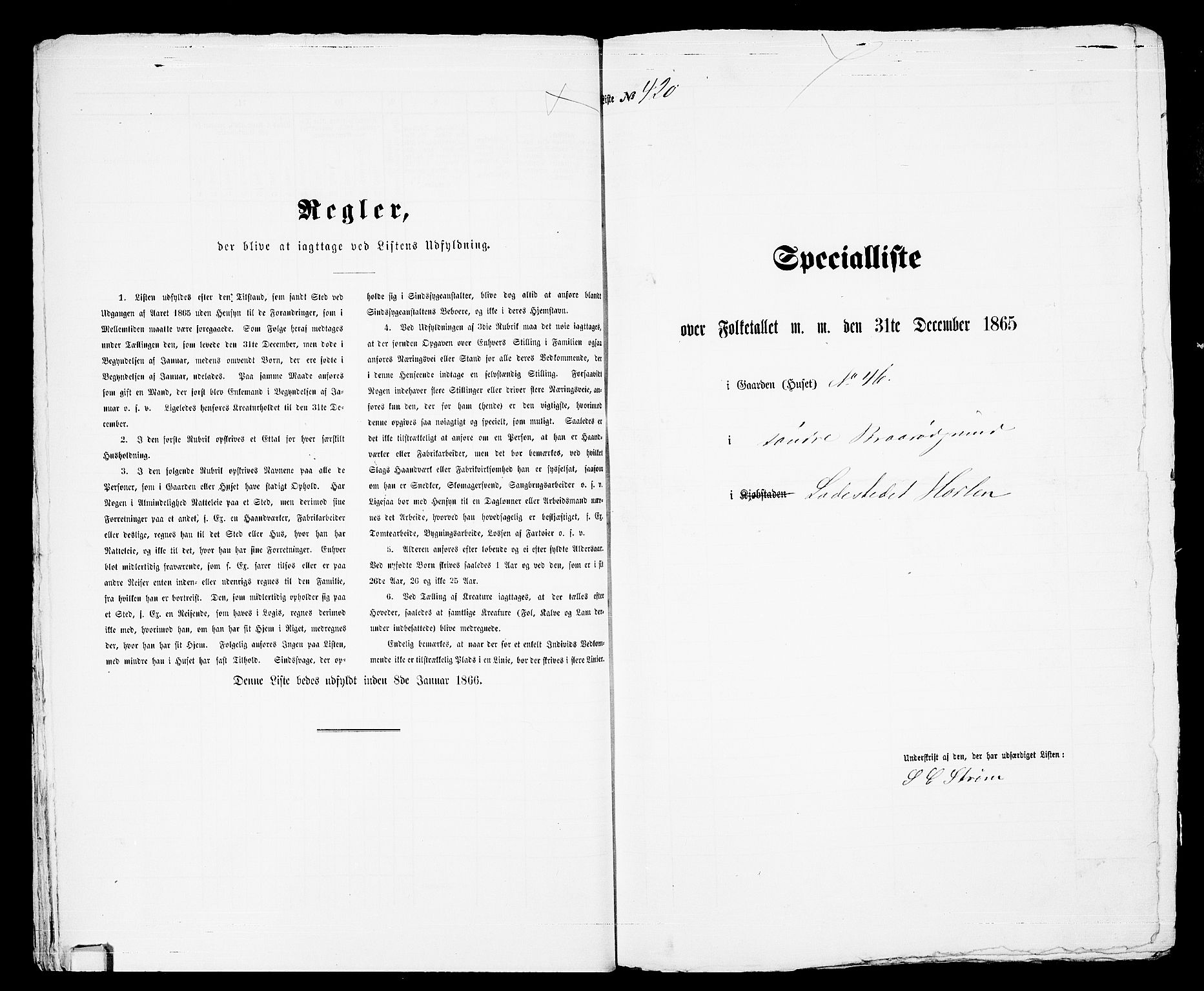 RA, 1865 census for Horten, 1865, p. 882