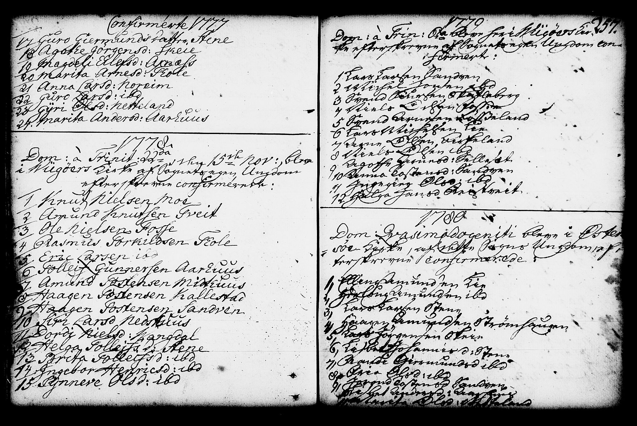 Kvam sokneprestembete, AV/SAB-A-76201/H/Haa: Parish register (official) no. A 3, 1743-1795, p. 257