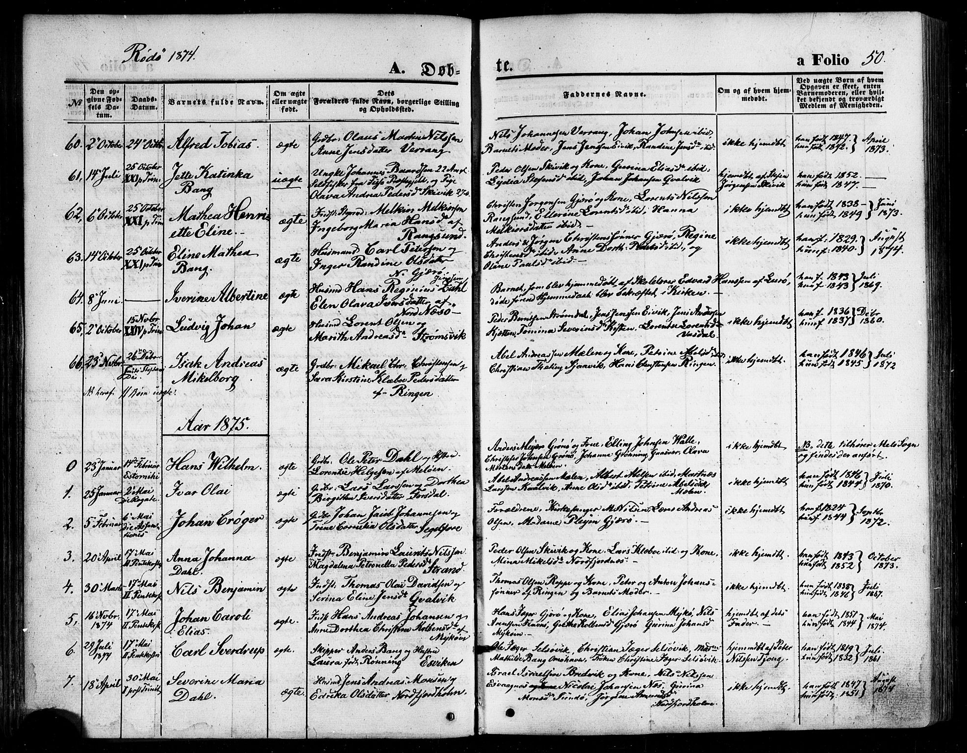 Ministerialprotokoller, klokkerbøker og fødselsregistre - Nordland, SAT/A-1459/841/L0606: Parish register (official) no. 841A10, 1860-1877, p. 50
