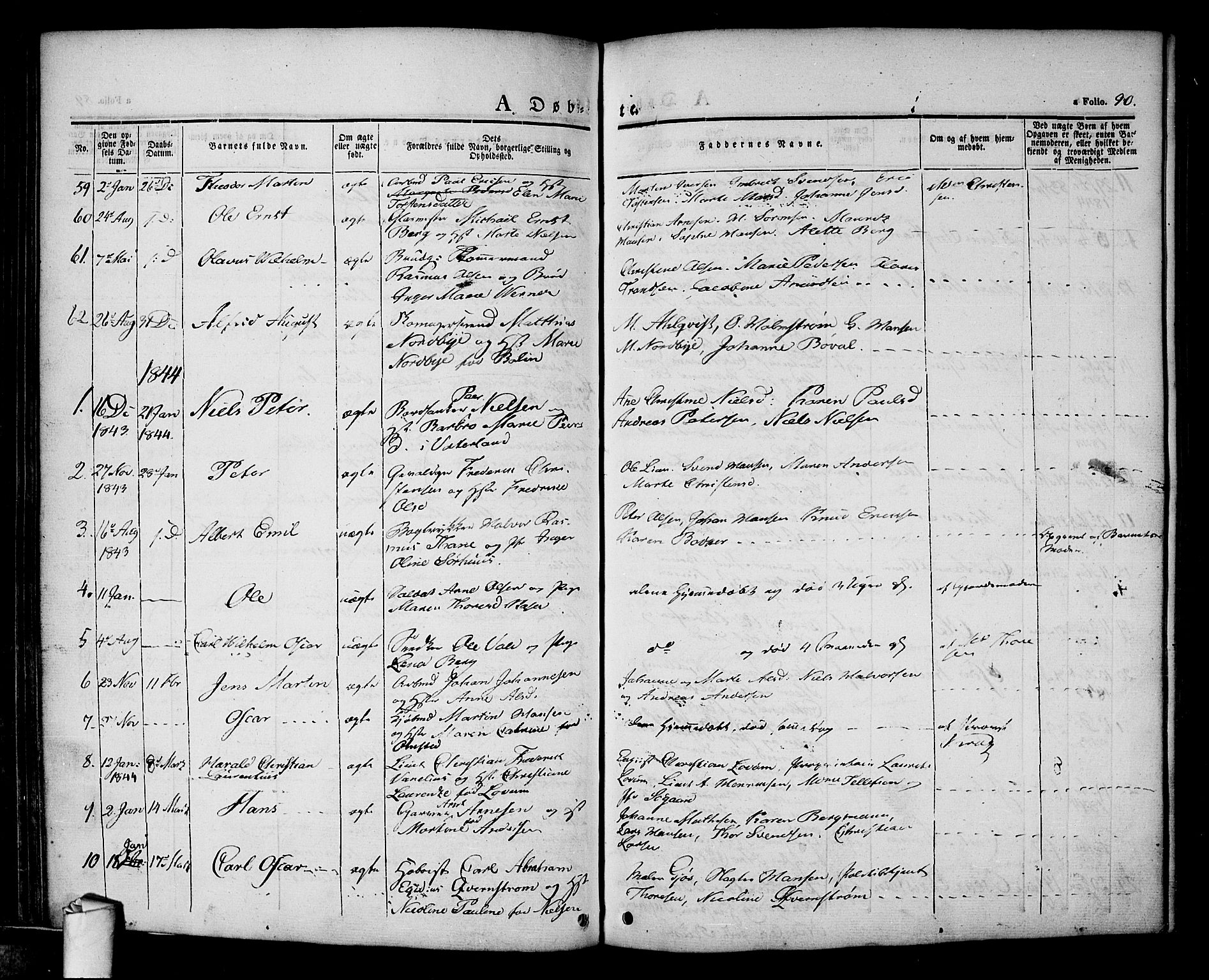 Halden prestekontor Kirkebøker, SAO/A-10909/F/Fa/L0005: Parish register (official) no. I 5, 1834-1845, p. 90