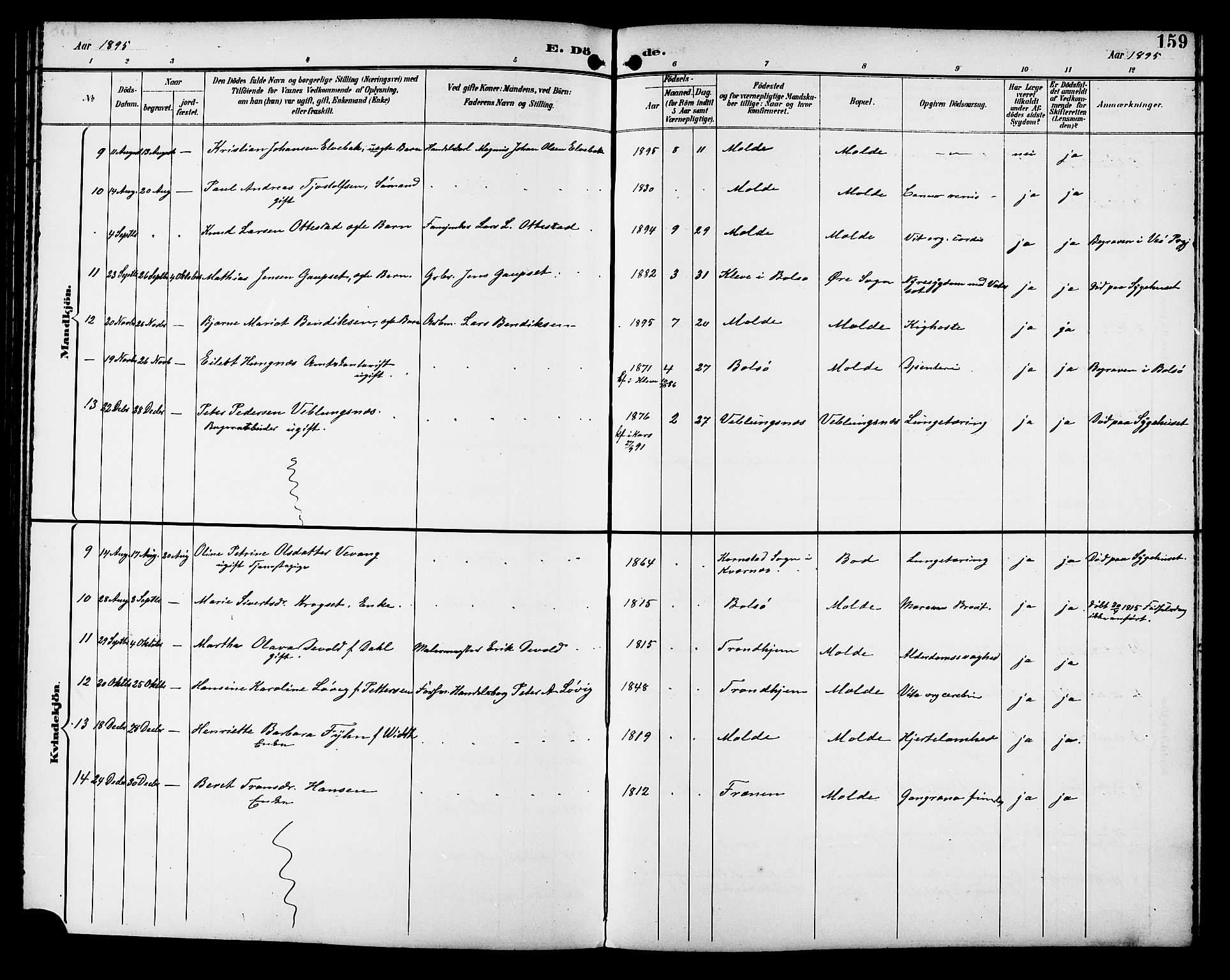 Ministerialprotokoller, klokkerbøker og fødselsregistre - Møre og Romsdal, AV/SAT-A-1454/558/L0702: Parish register (copy) no. 558C03, 1894-1915, p. 159