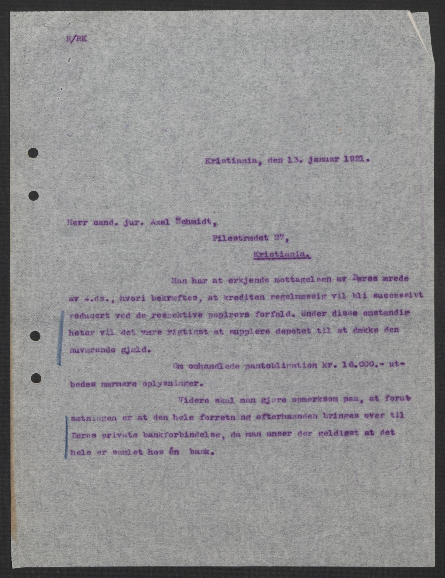 Norges Bank, Direksjonsarkivet I, AV/RA-S-3160/E/L0032: Hovedsetet, 1821-1921, p. 97