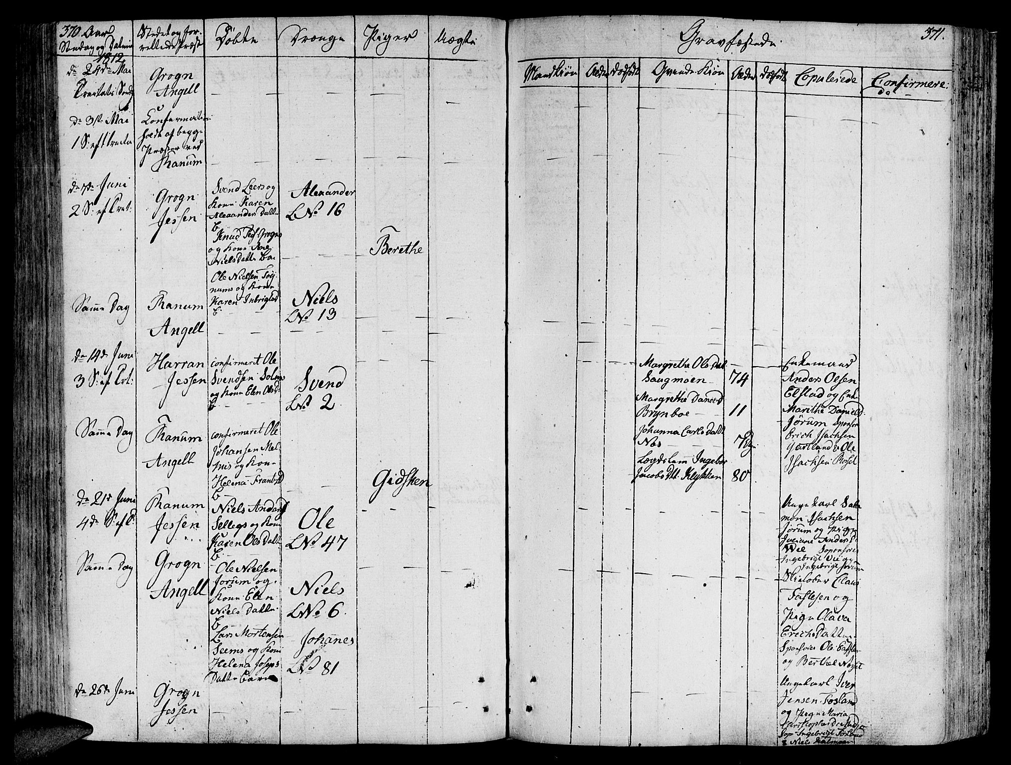 Ministerialprotokoller, klokkerbøker og fødselsregistre - Nord-Trøndelag, SAT/A-1458/764/L0545: Parish register (official) no. 764A05, 1799-1816, p. 370-371
