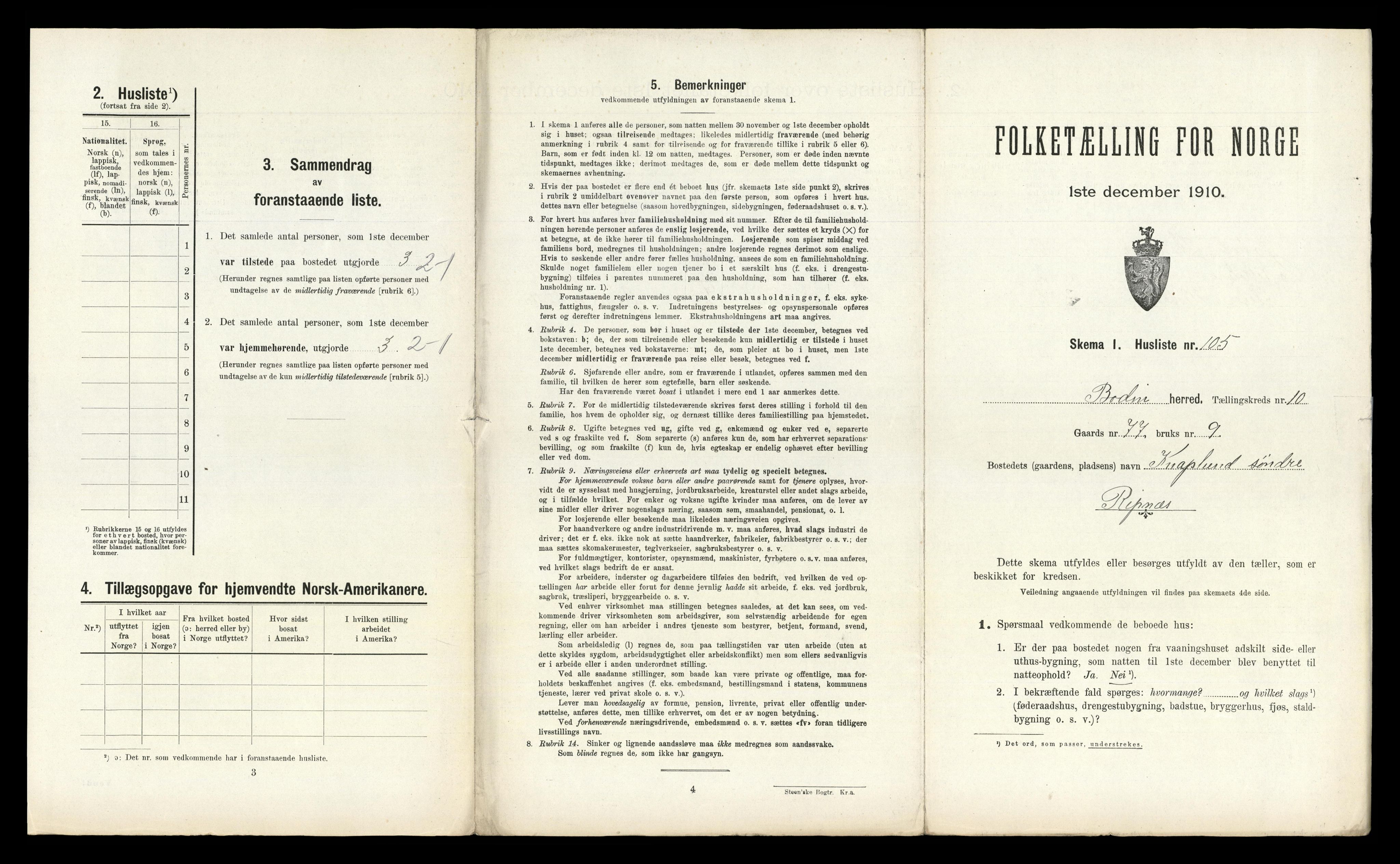 RA, 1910 census for Bodin, 1910, p. 1347