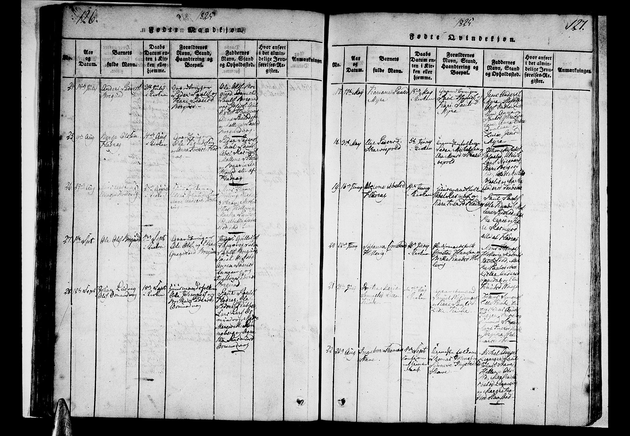 Selje sokneprestembete, AV/SAB-A-99938/H/Ha/Haa/Haaa: Parish register (official) no. A 8, 1816-1828, p. 126-127