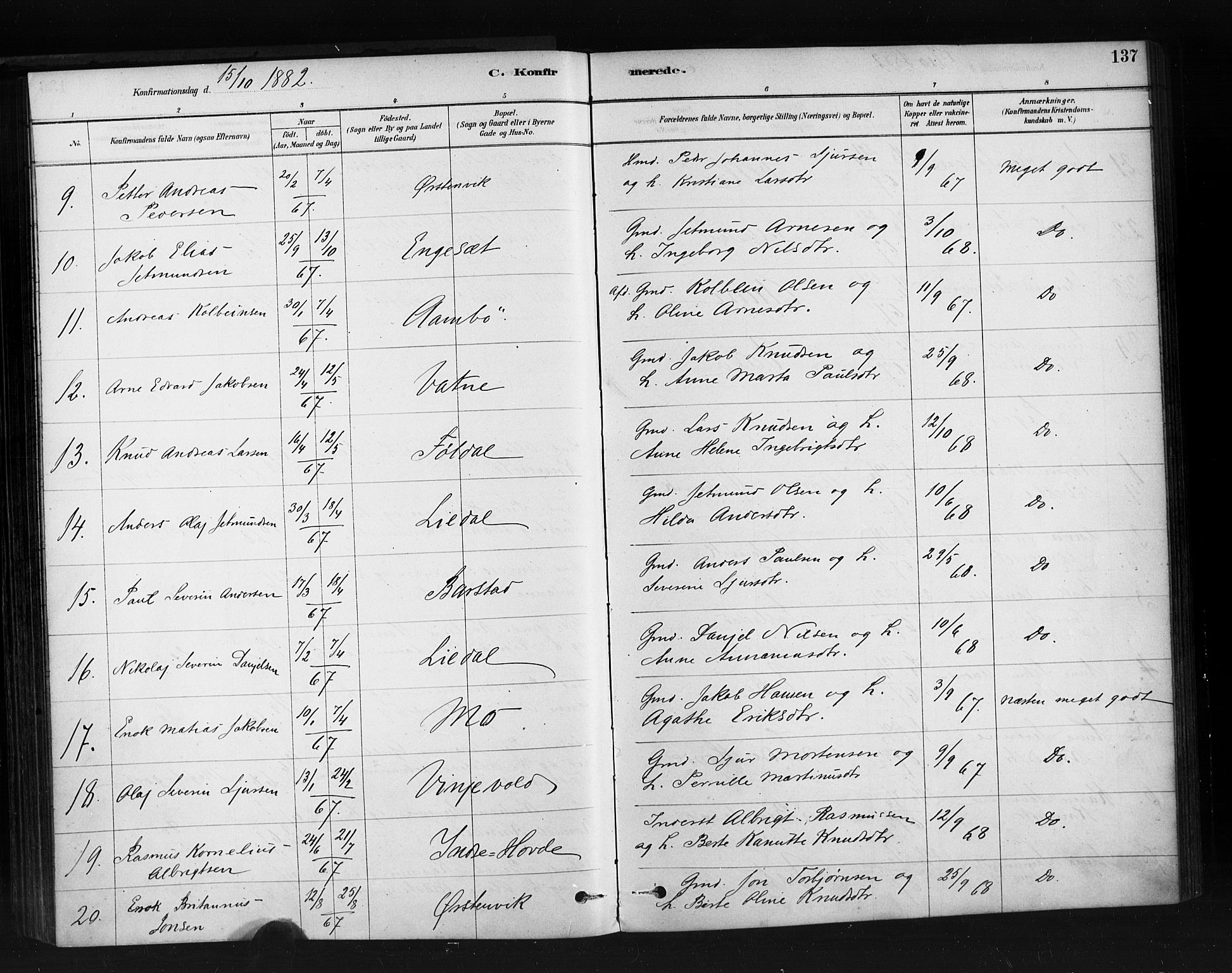 Ministerialprotokoller, klokkerbøker og fødselsregistre - Møre og Romsdal, AV/SAT-A-1454/513/L0176: Parish register (official) no. 513A03, 1877-1889, p. 137