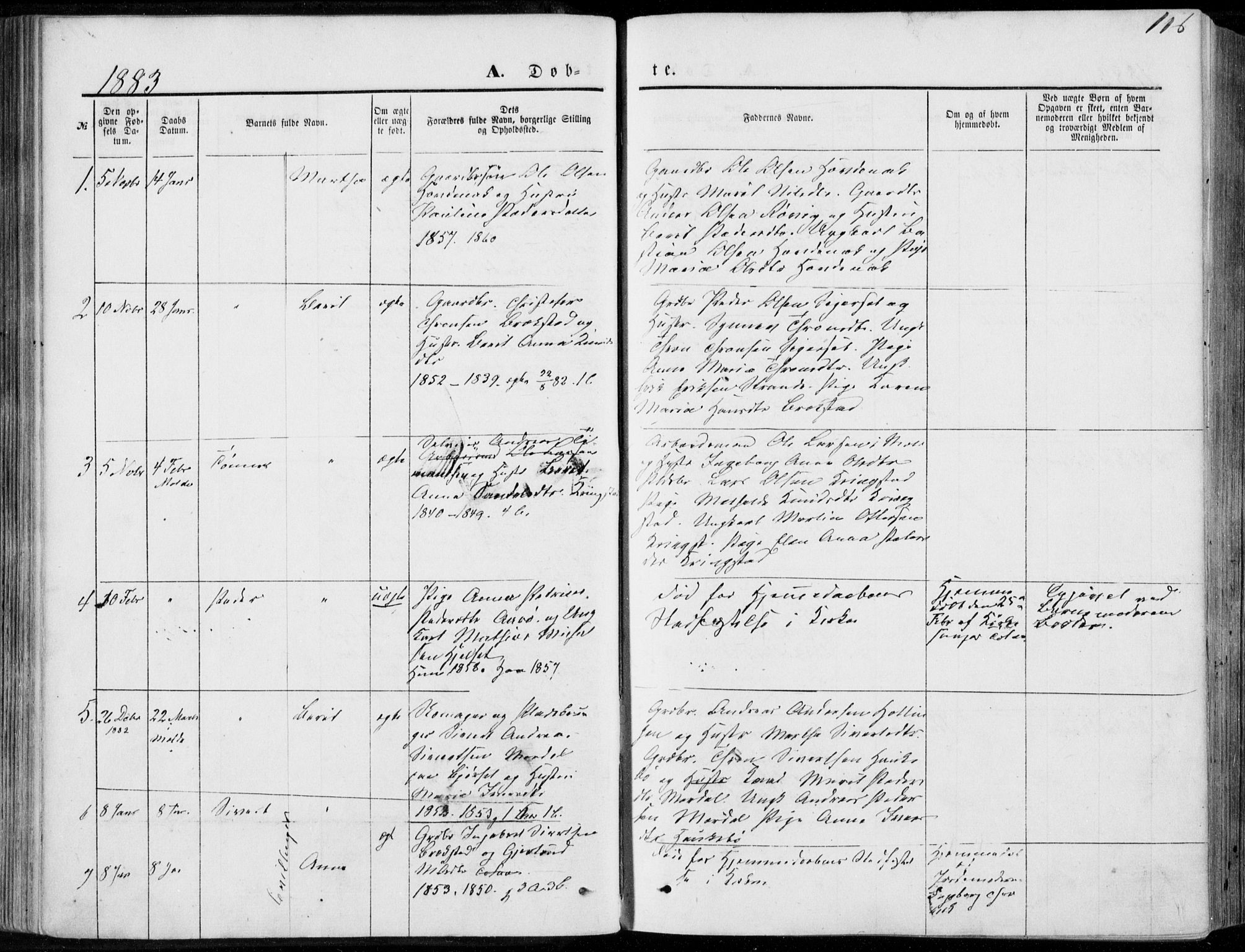 Ministerialprotokoller, klokkerbøker og fødselsregistre - Møre og Romsdal, SAT/A-1454/555/L0655: Parish register (official) no. 555A05, 1869-1886, p. 116
