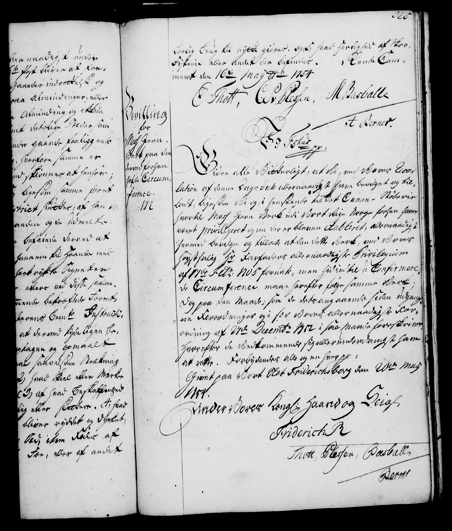 Rentekammeret, Kammerkanselliet, AV/RA-EA-3111/G/Gg/Gga/L0006: Norsk ekspedisjonsprotokoll med register (merket RK 53.6), 1749-1759, p. 325