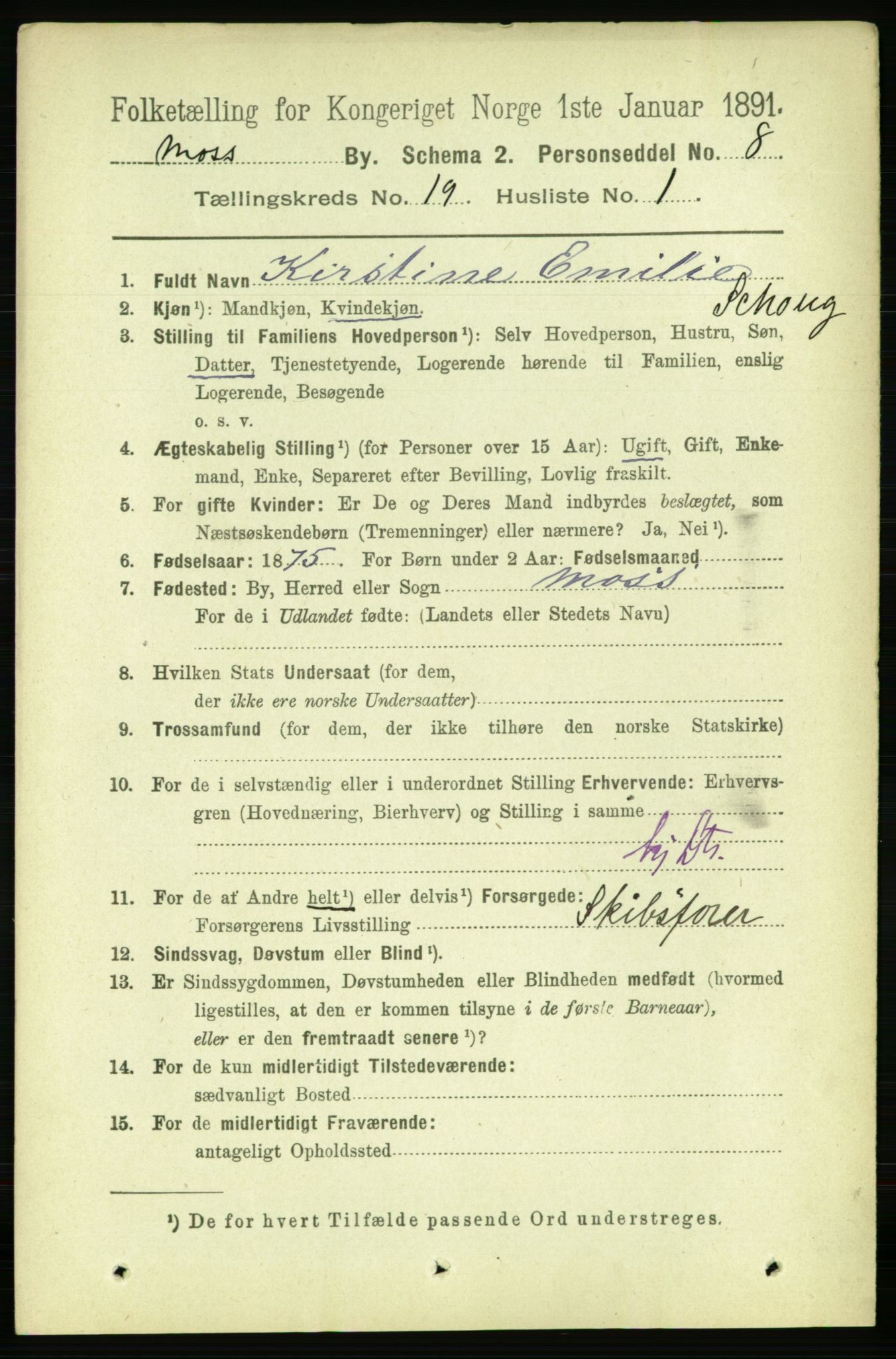 RA, 1891 census for 0104 Moss, 1891, p. 8578