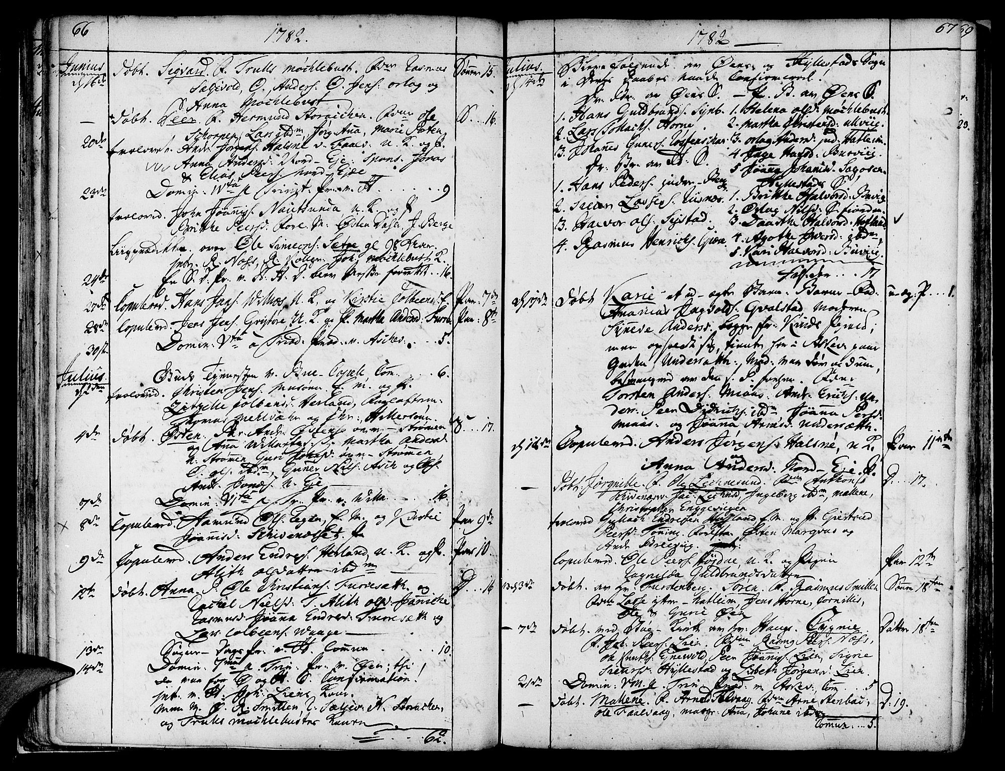 Askvoll sokneprestembete, AV/SAB-A-79501/H/Haa/Haaa/L0009: Parish register (official) no. A 9, 1776-1821, p. 66-67