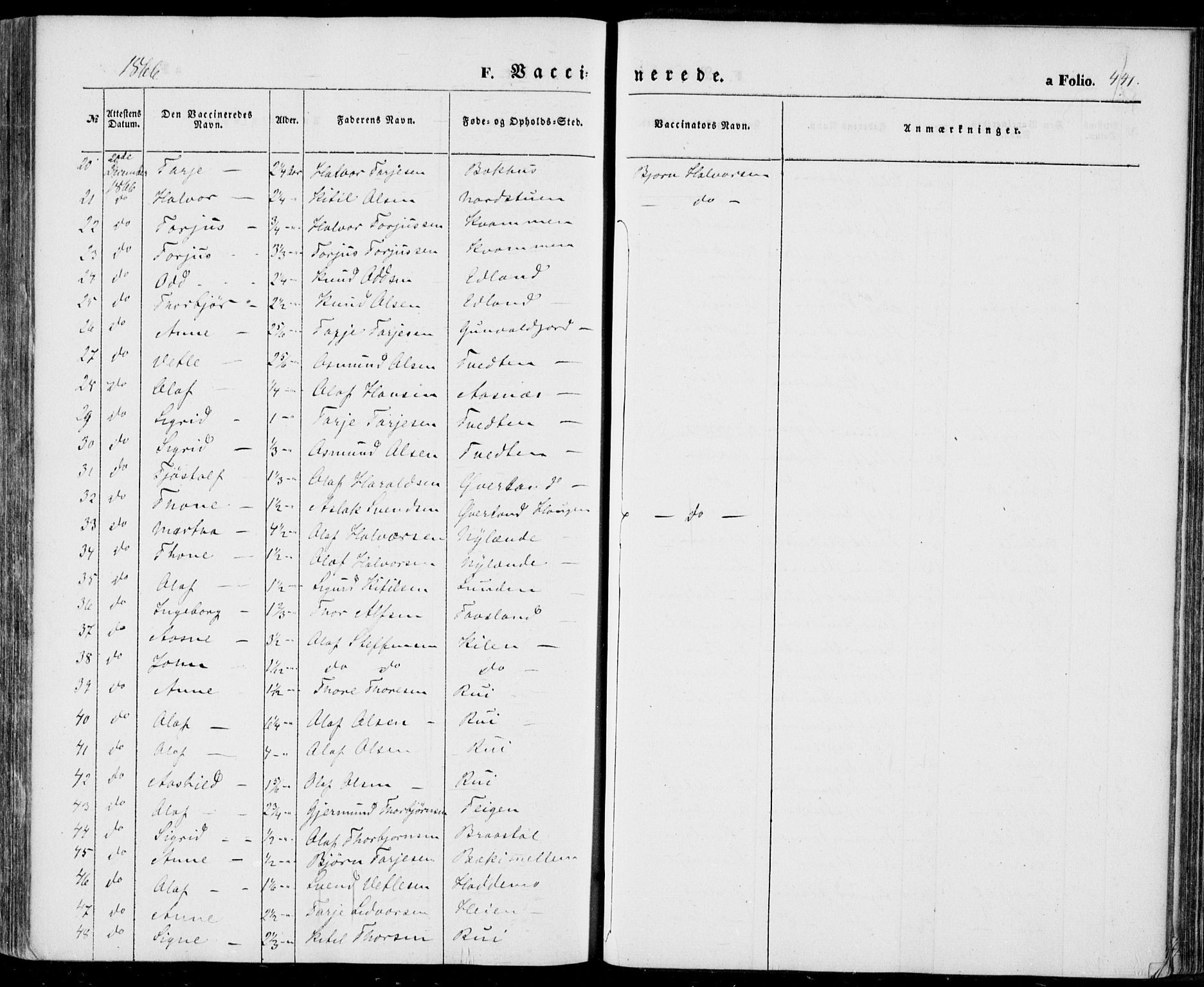 Vinje kirkebøker, SAKO/A-312/F/Fa/L0004: Parish register (official) no. I 4, 1843-1869, p. 441