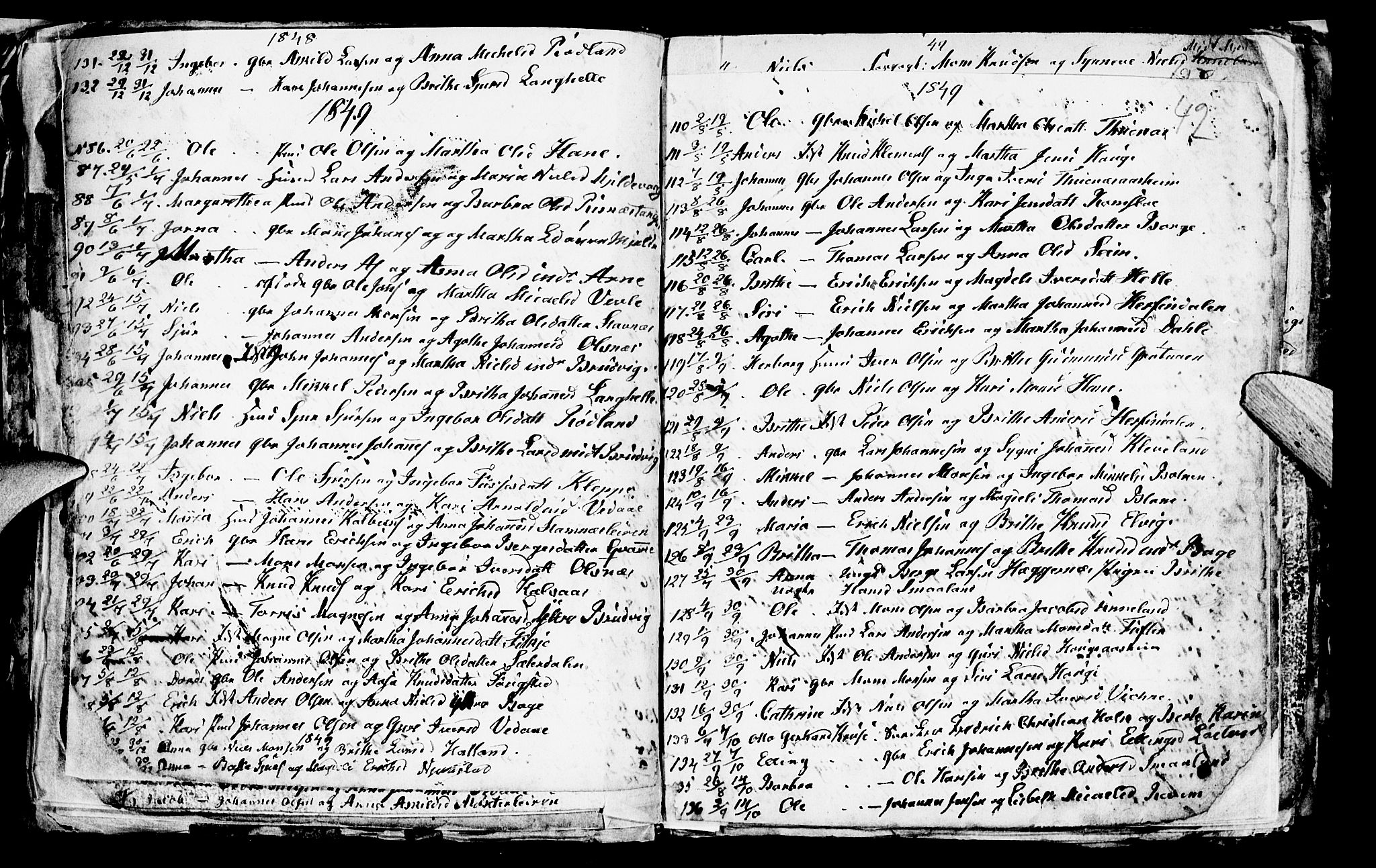 Haus sokneprestembete, SAB/A-75601/H/Hab: Parish register (copy) no. A 1, 1830-1855, p. 42